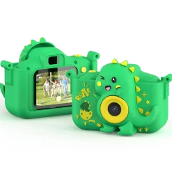Contixo KC3 Kids Digital Camera with Silicone Cover & 2 inch IPS screen - Green Dinosaur* Electronics