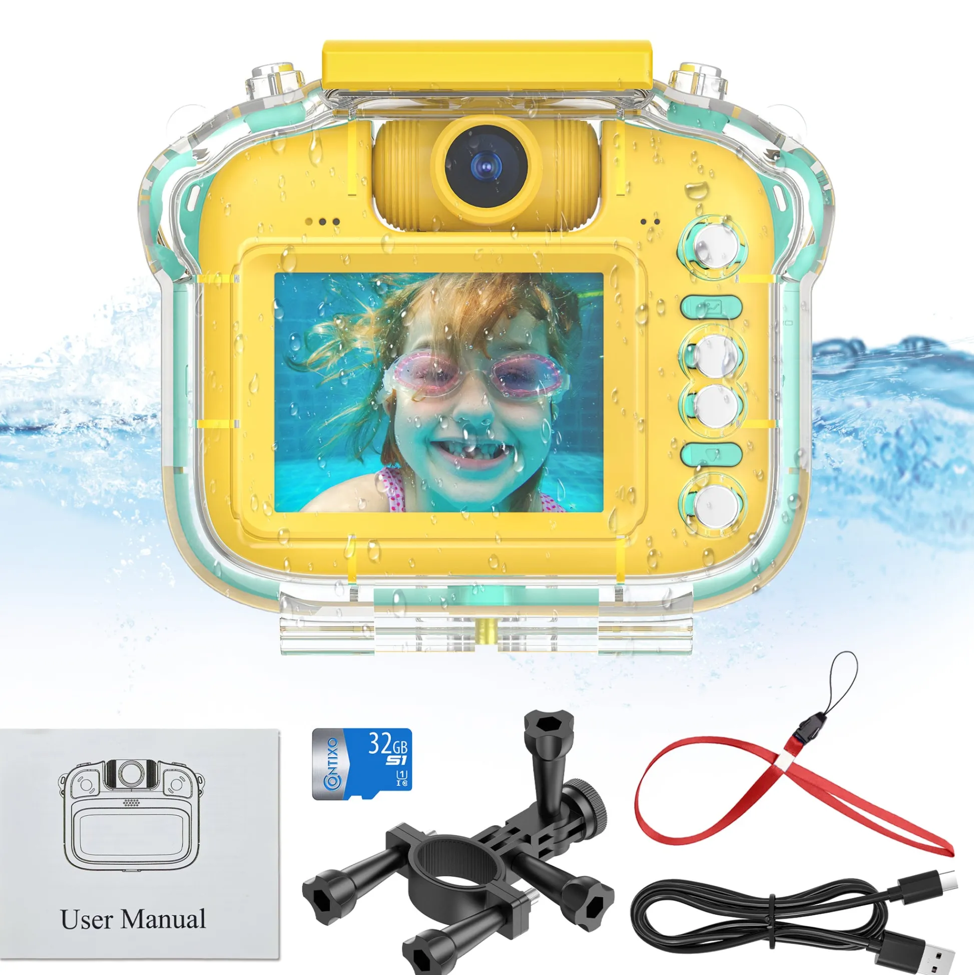 Contixo Kids Waterproof Adventure Camera - 1080p HD, Yellow* Electronics