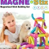 Contixo ST2 68-Piece Magnetic Building Sticks Set for Kids - Colorful 3D Construction Blocks* Magnetic Tiles & Building Sets