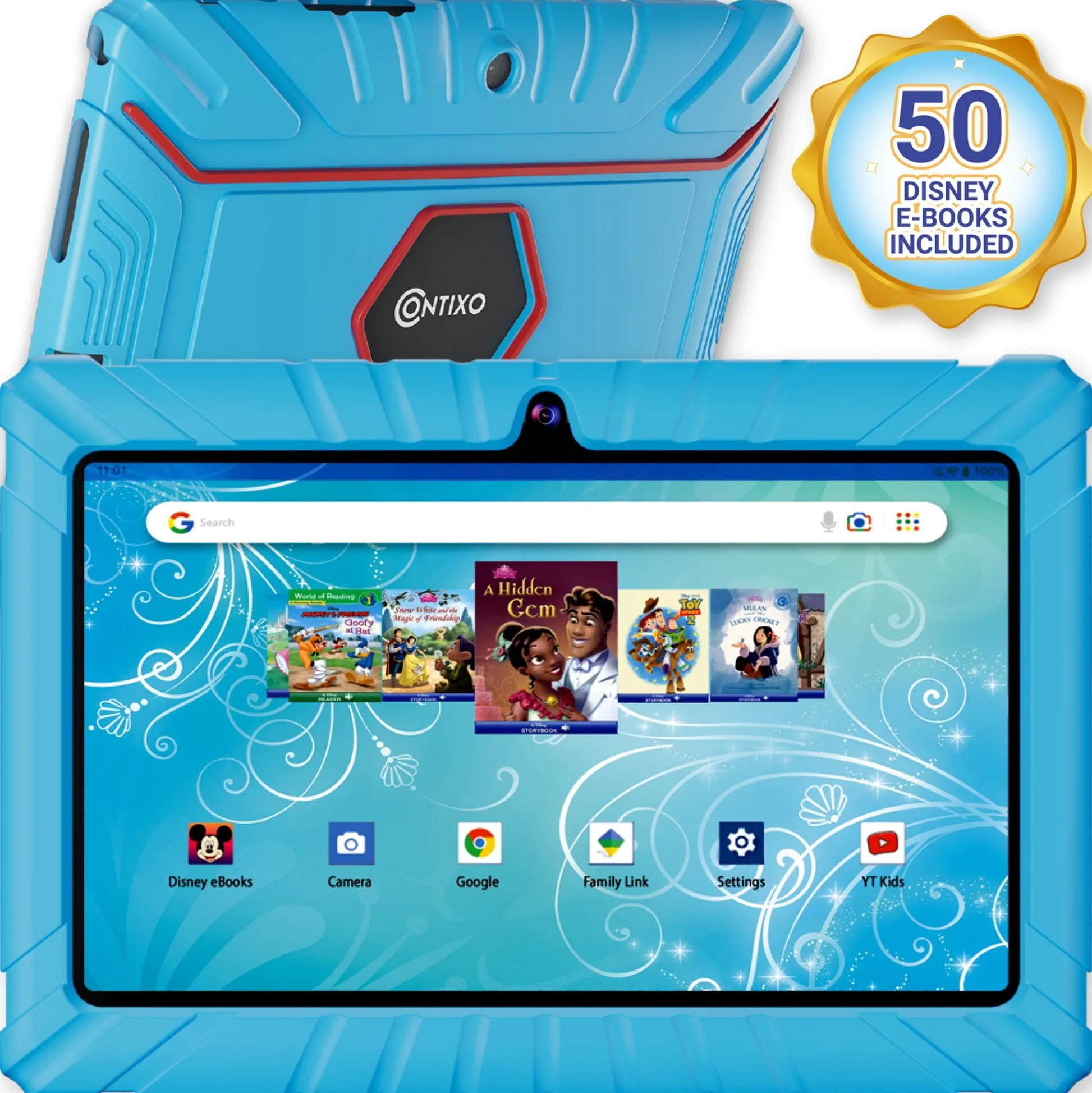 Contixo V8-2 32GB Kids Learning Tablet with 50 Disney eBooks - Blue*Kids Reading, Writing & Speech|Electronics