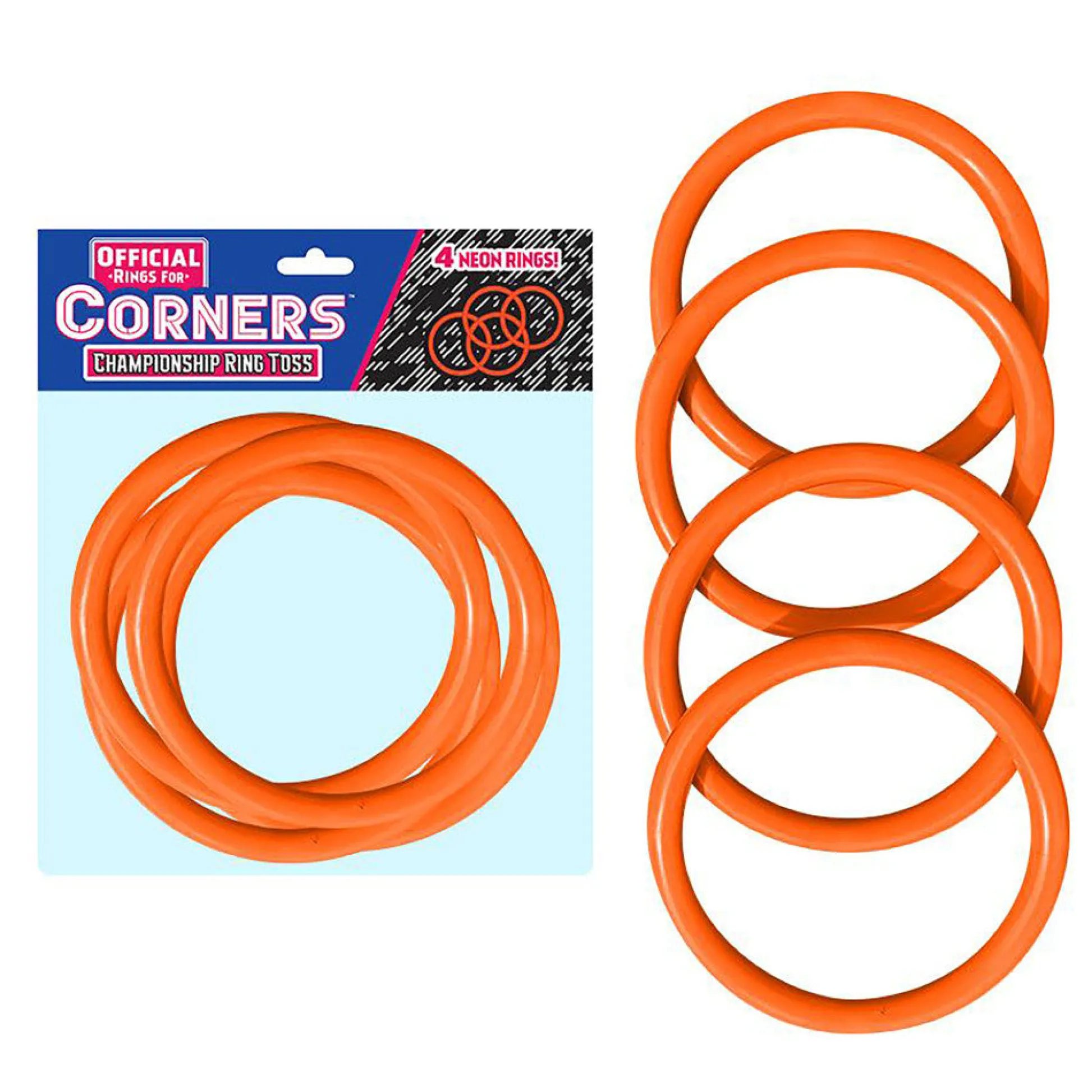 Flat River Group Corners Championship Ring Toss: 4pc Orange Ring Set - Indoor/Outdoor Fun* Activities & Games|Social & Emotional Skills