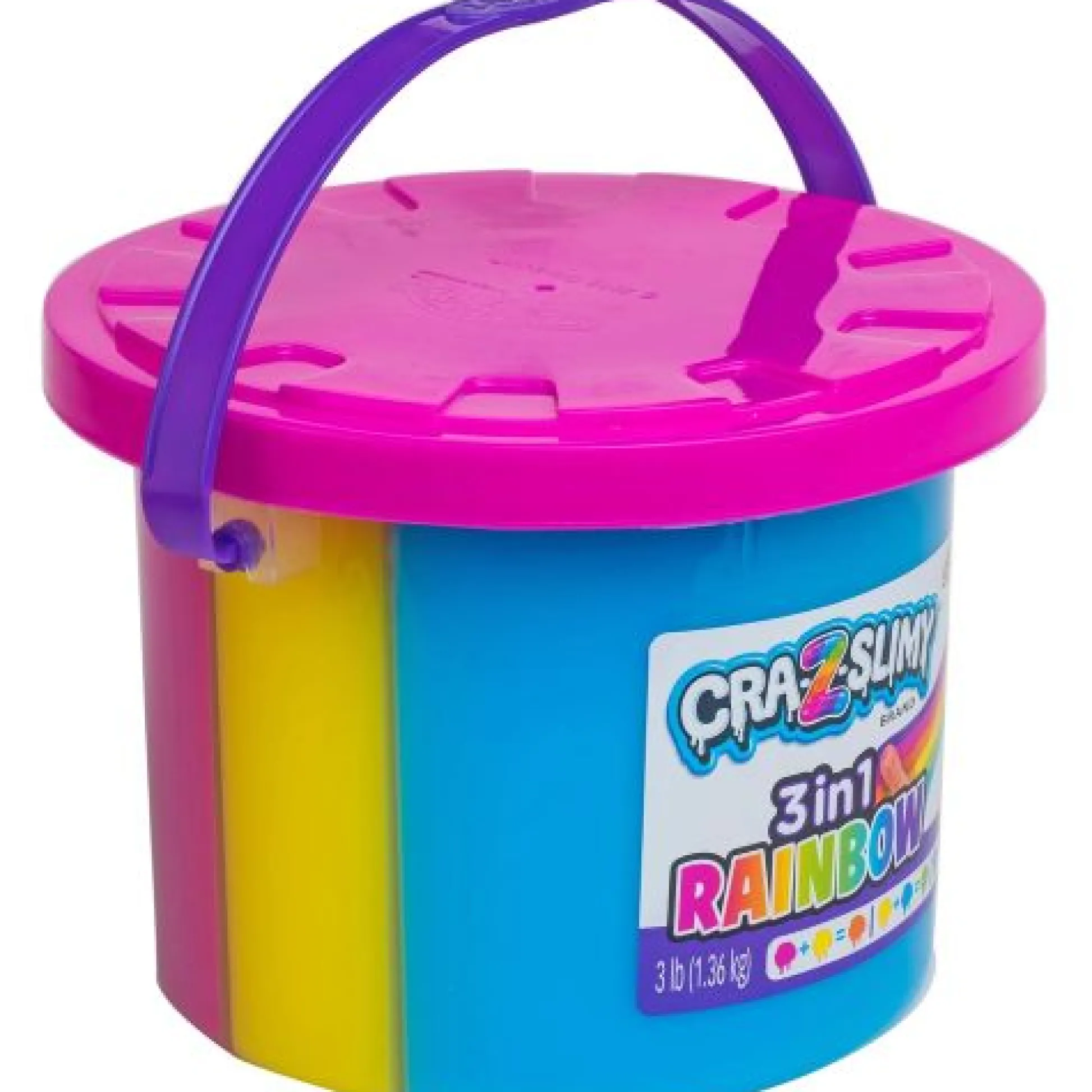 Calendar Holdings, LLC Cra Z Slimy Tri-Color Rainbow Slime Bucket - 3lb of Pink, Yellow & Blue* Slime