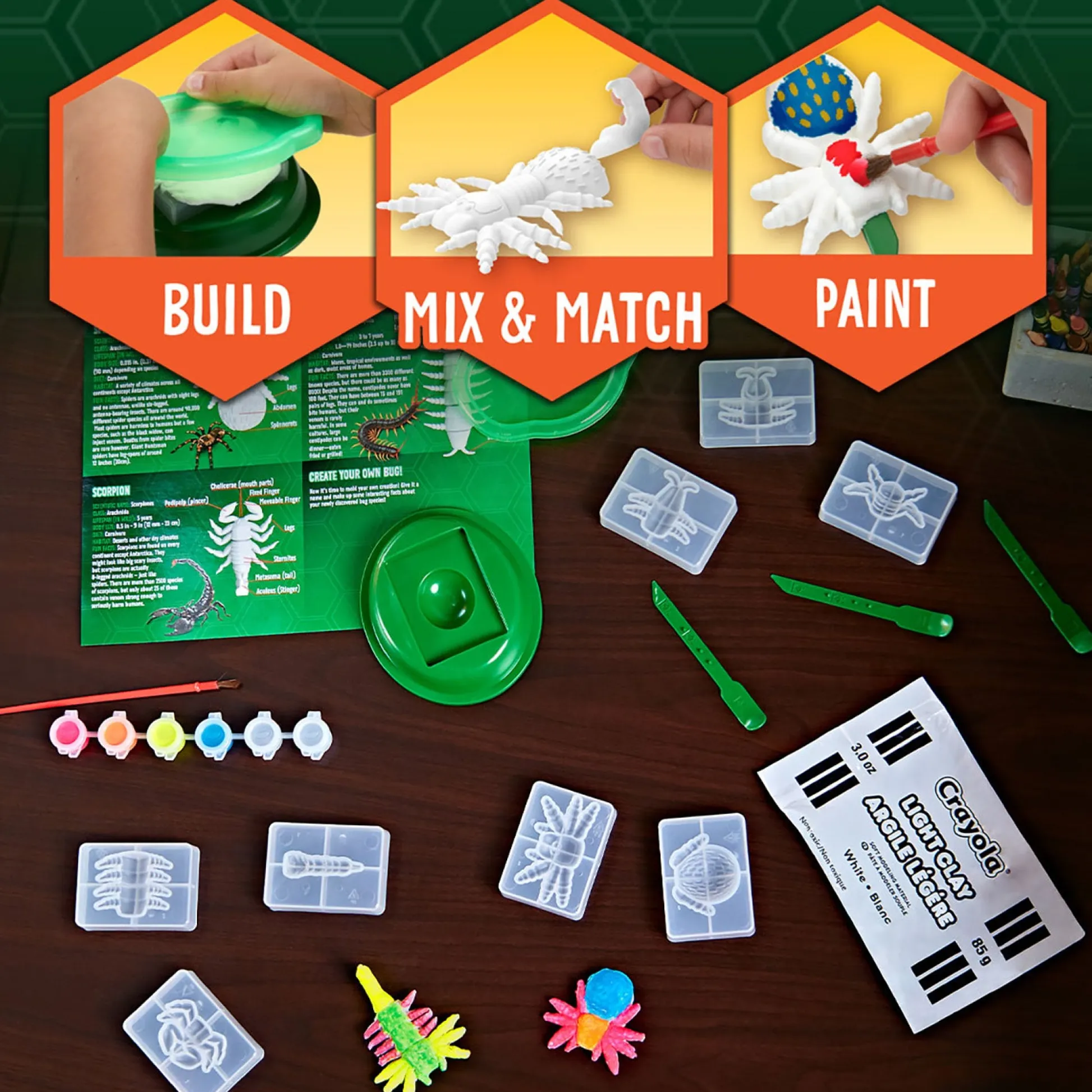 Educators Resource Crayola Critter Creator Glow Bugs Art Kit* Clay, Dough & Sand Art