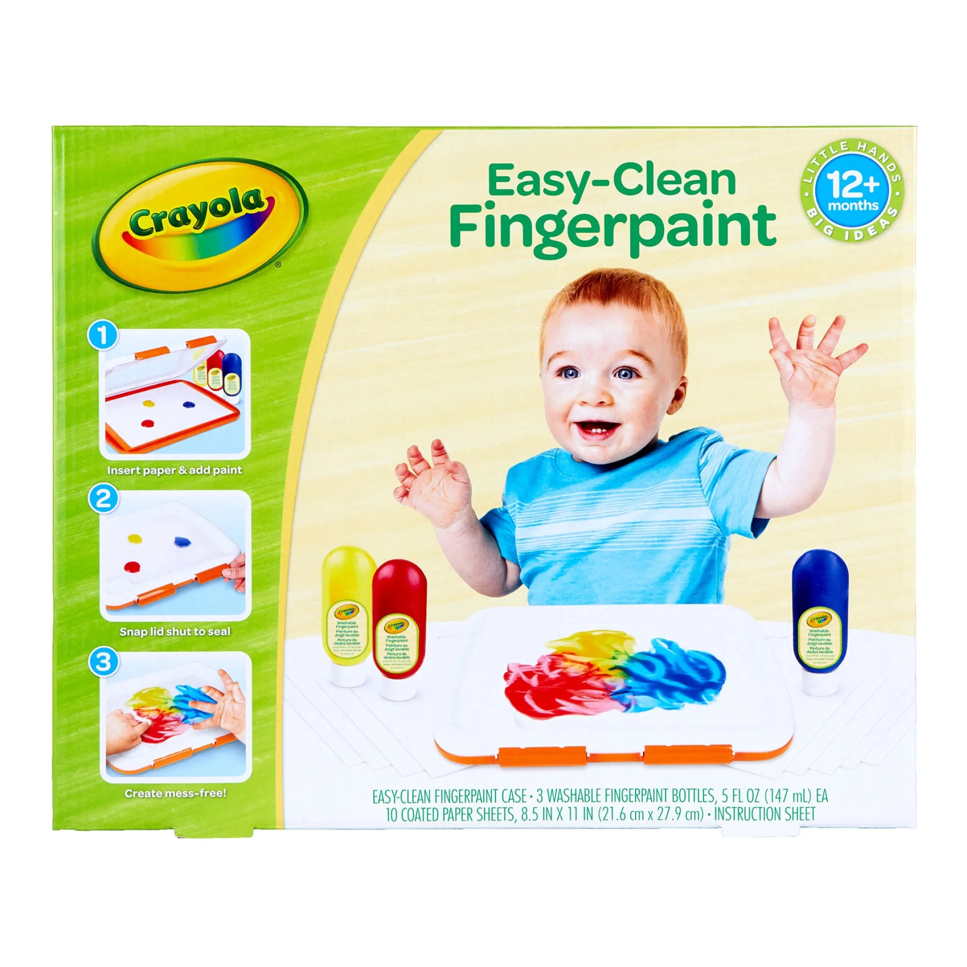 Educators Resource Crayola Easy-Clean Fingerpaint Set - Vibrant Toddler Art Kit* Drawing, Color & Painting