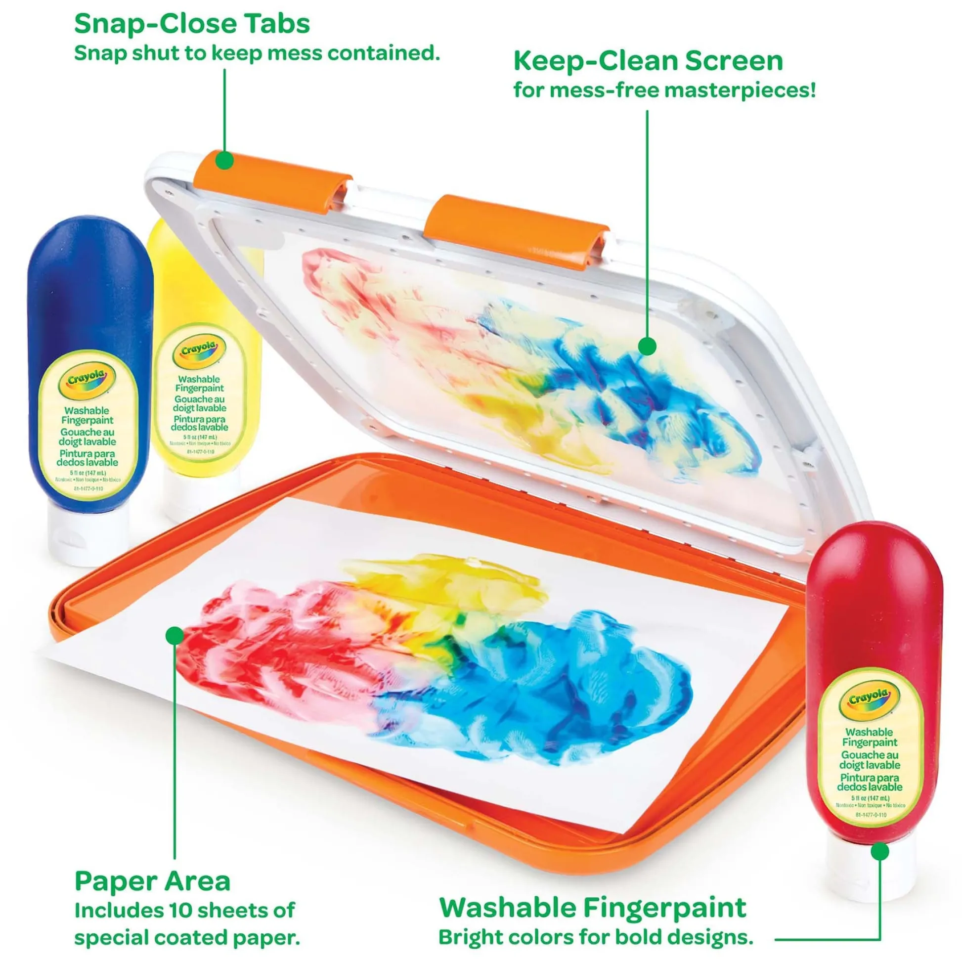 Educators Resource Crayola Easy-Clean Fingerpaint Set - Vibrant Toddler Art Kit* Drawing, Color & Painting