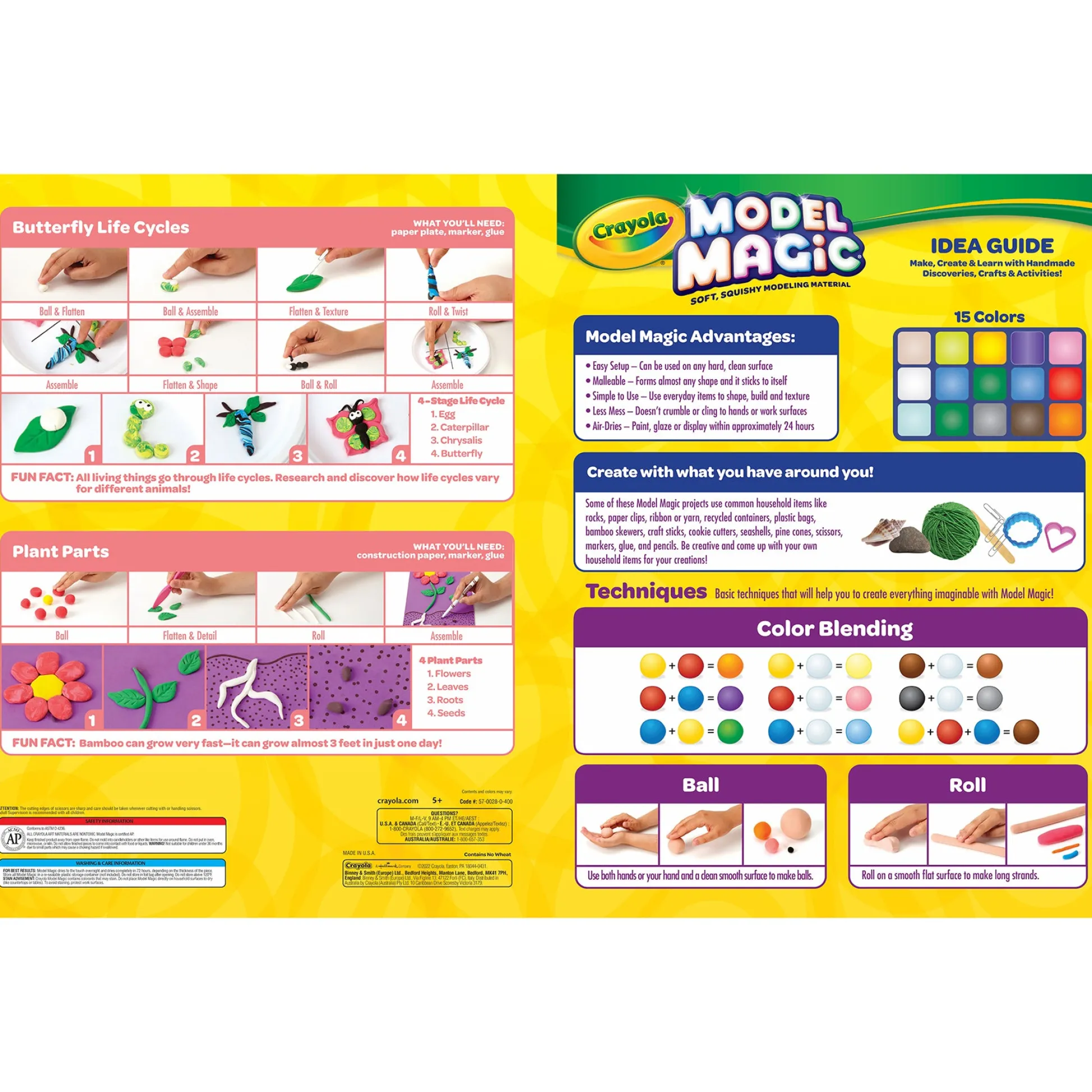 Educators Resource Crayola Model Magic Clay Alternative - 15 Vibrant Colors, 30 Pack* Clay, Dough & Sand Art