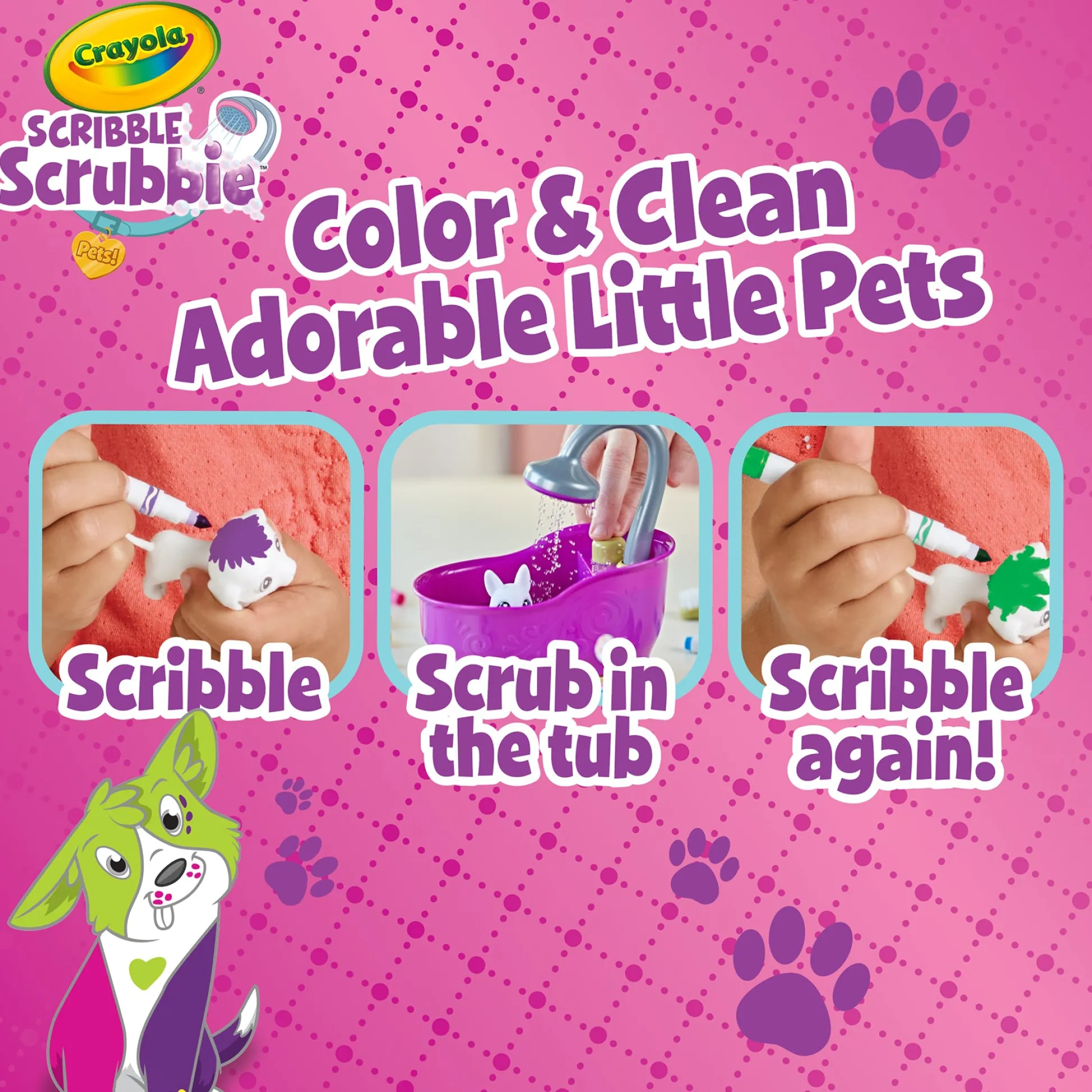 Educators Resource Crayola Scribble Scrubbie Pets! Color & Wash Playset* Drawing, Color & Painting
