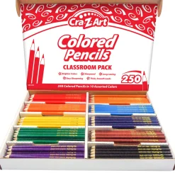Flat River Group Cra-Z-Art Classroom Colored Pencil Bulk Pack - 250 Pieces in 10 Assorted Colors* Drawing, Color & Painting