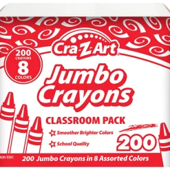 Flat River Group Cra-Z-Art Classroom Pack: Jumbo Crayons - 200 Pieces, 8 Bright Colors* Drawing, Color & Painting