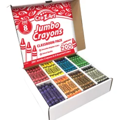 Flat River Group Cra-Z-Art Classroom Pack: Jumbo Crayons - 200 Pieces, 8 Bright Colors* Drawing, Color & Painting