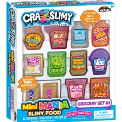 Flat River Group Cra-Z-Art Cra-Z-Slimy Mini Mania Slimy Food Grocery Set - 10 Scented Slimes* Slime