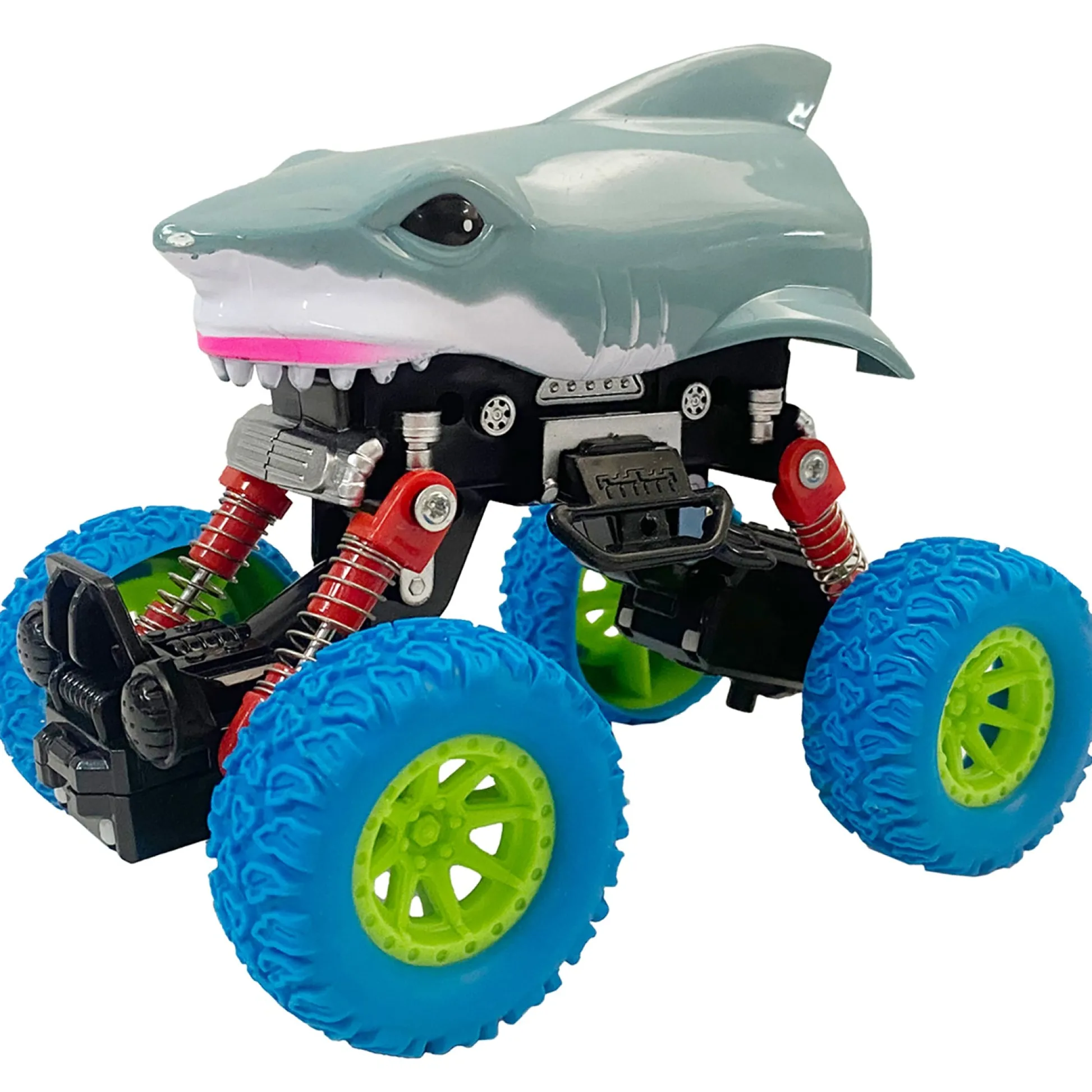 Flat River Group Crazy Truck Big Wheels Shark Truck - 4.5" Friction-Powered Stunt Vehicle for Kids 3+* Playsets & Vehicles