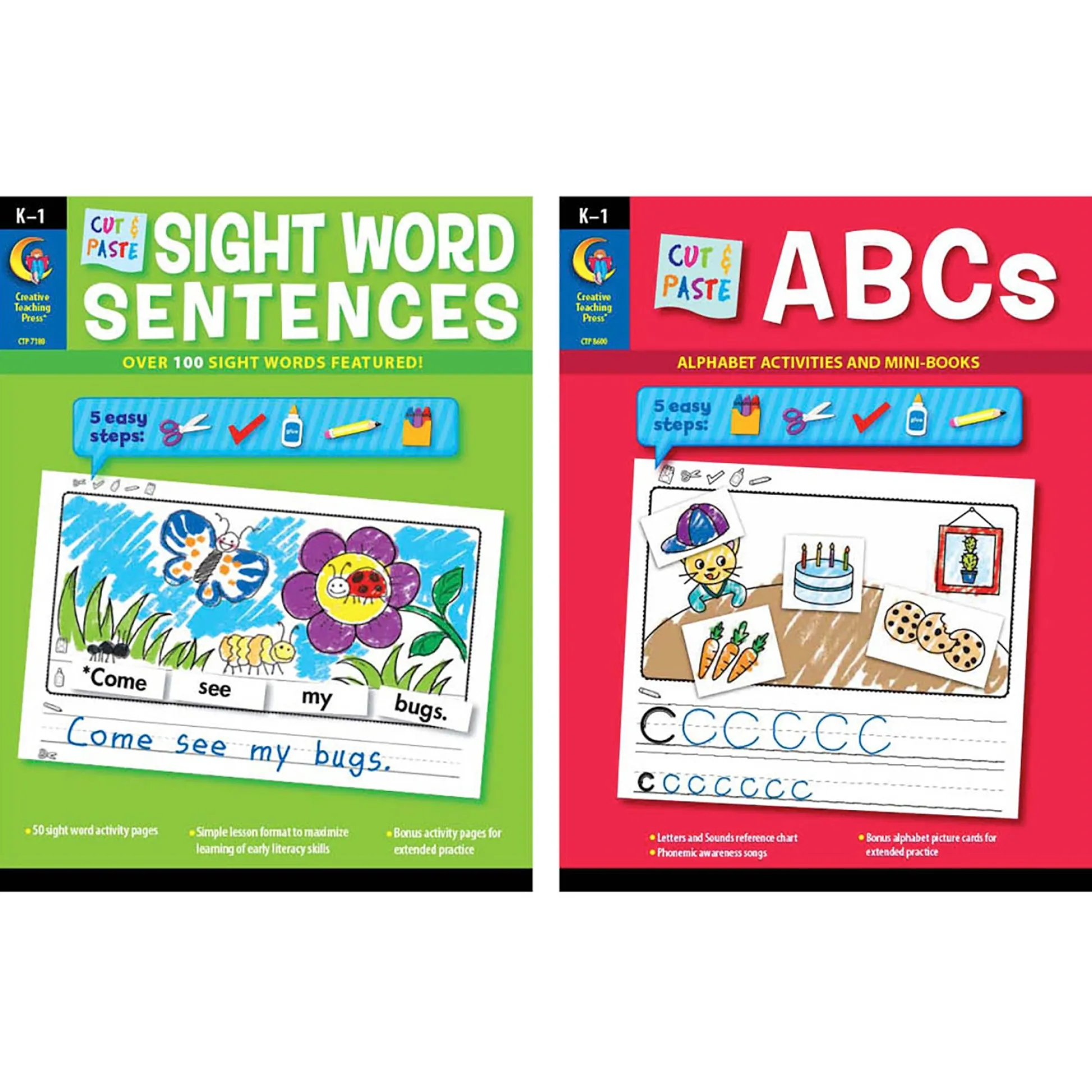 Educators Resource Creative Teaching Press Cut & Paste ABCs & Sight Words Learning Set* Preschool Education Toys & Activities