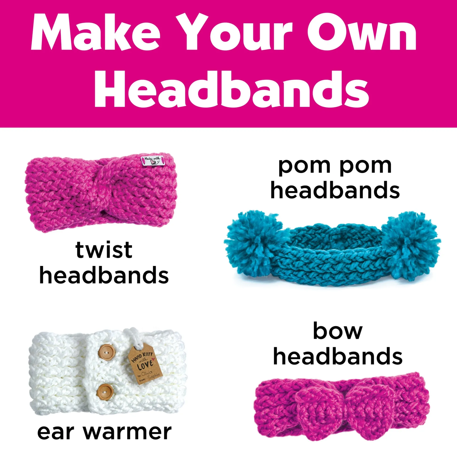 Faber Castell Creativity for Kids Beginner's Quick Knit Headbands Crafting Kit* Crafts & Activities