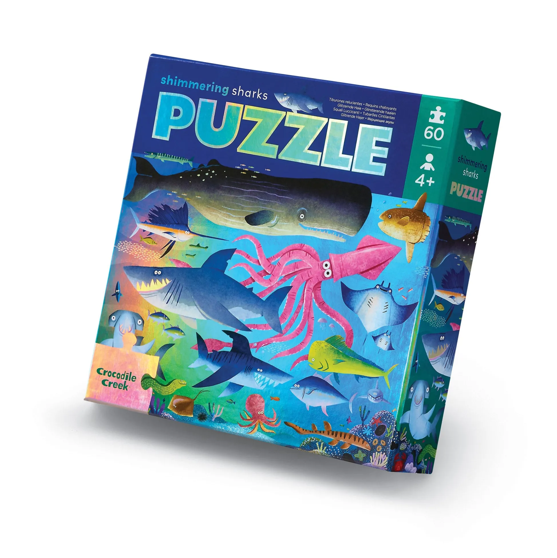 AreYouGame Crocodile Creek Shimmering Sharks Holographic Jigsaw Puzzle - 50 pc* Puzzles