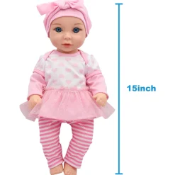 Flat River Group Cuddle Kids 15-inch - Pink Tutu Love N' Feed Playset* Social & Emotional Skills|Stuffed Animals & Plush Toys