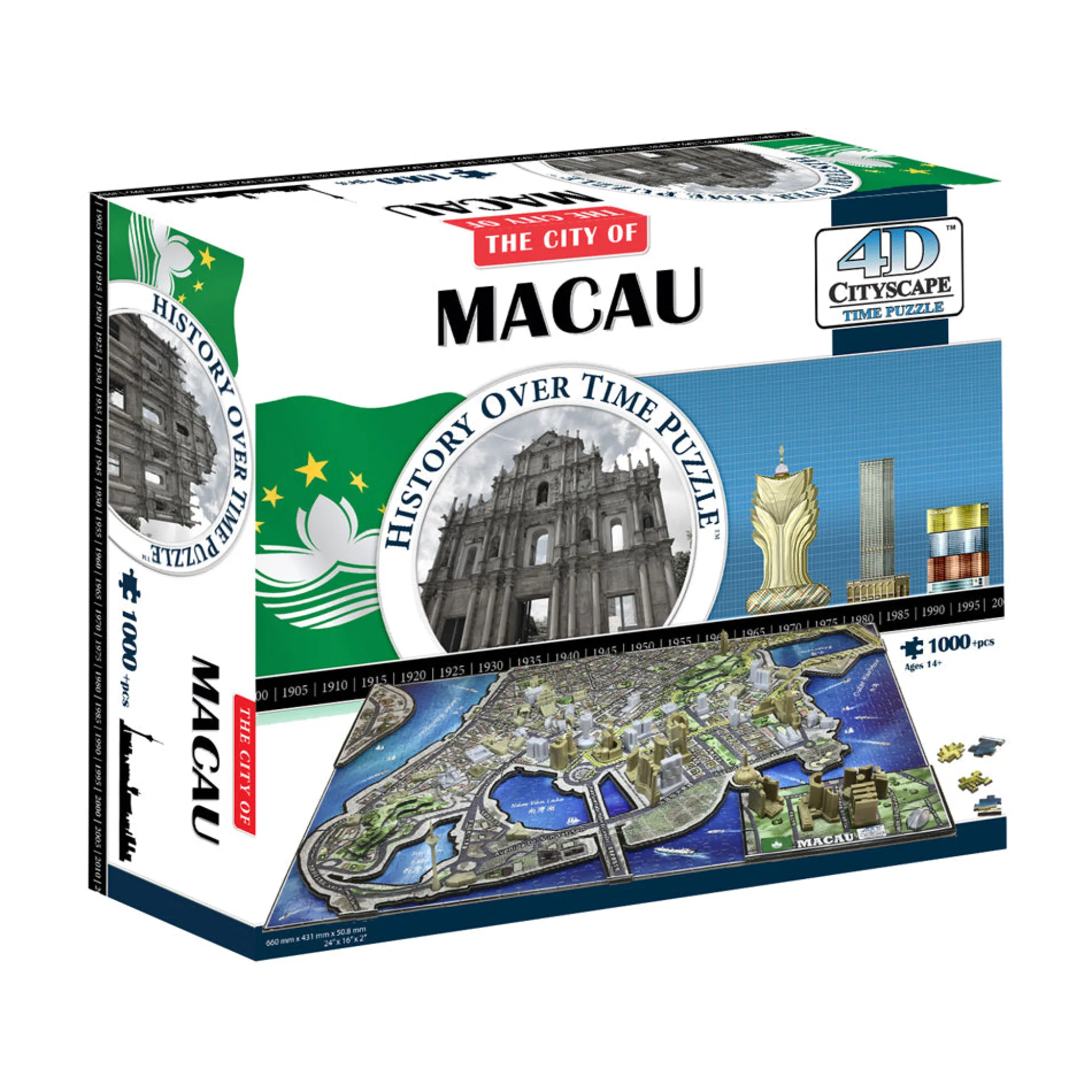 AreYouGame 4D Cityscape Time Puzzle - Macau, China: 1000 Pieces* Puzzles