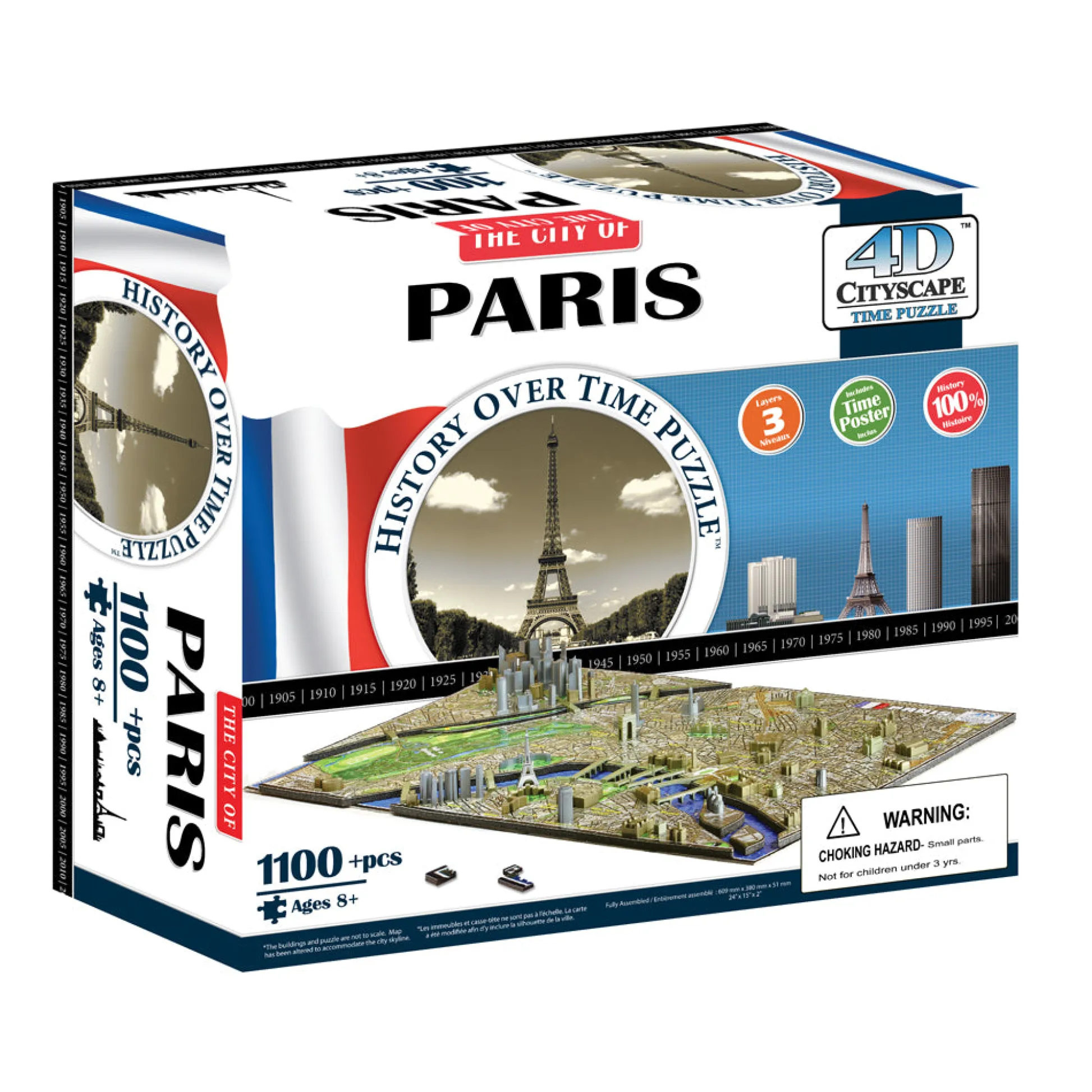 AreYouGame 4D Cityscape Time Puzzle - Paris, France - 870+ pc* Puzzles
