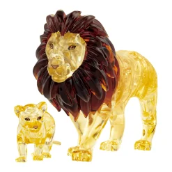 AreYouGame 3D Crystal Puzzle - Lion and Baby (Gold): 55 Pcs* Puzzles