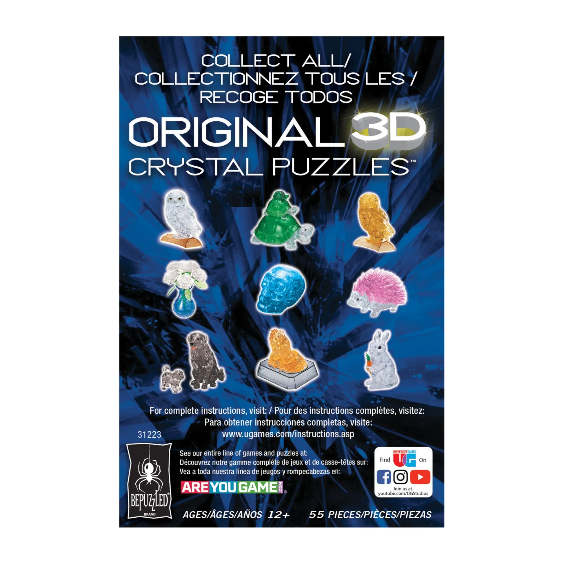 AreYouGame 3D Crystal Puzzle - Lion and Baby (Gold): 55 Pcs* Puzzles