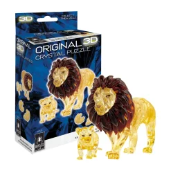 AreYouGame 3D Crystal Puzzle - Lion and Baby (Gold): 55 Pcs* Puzzles