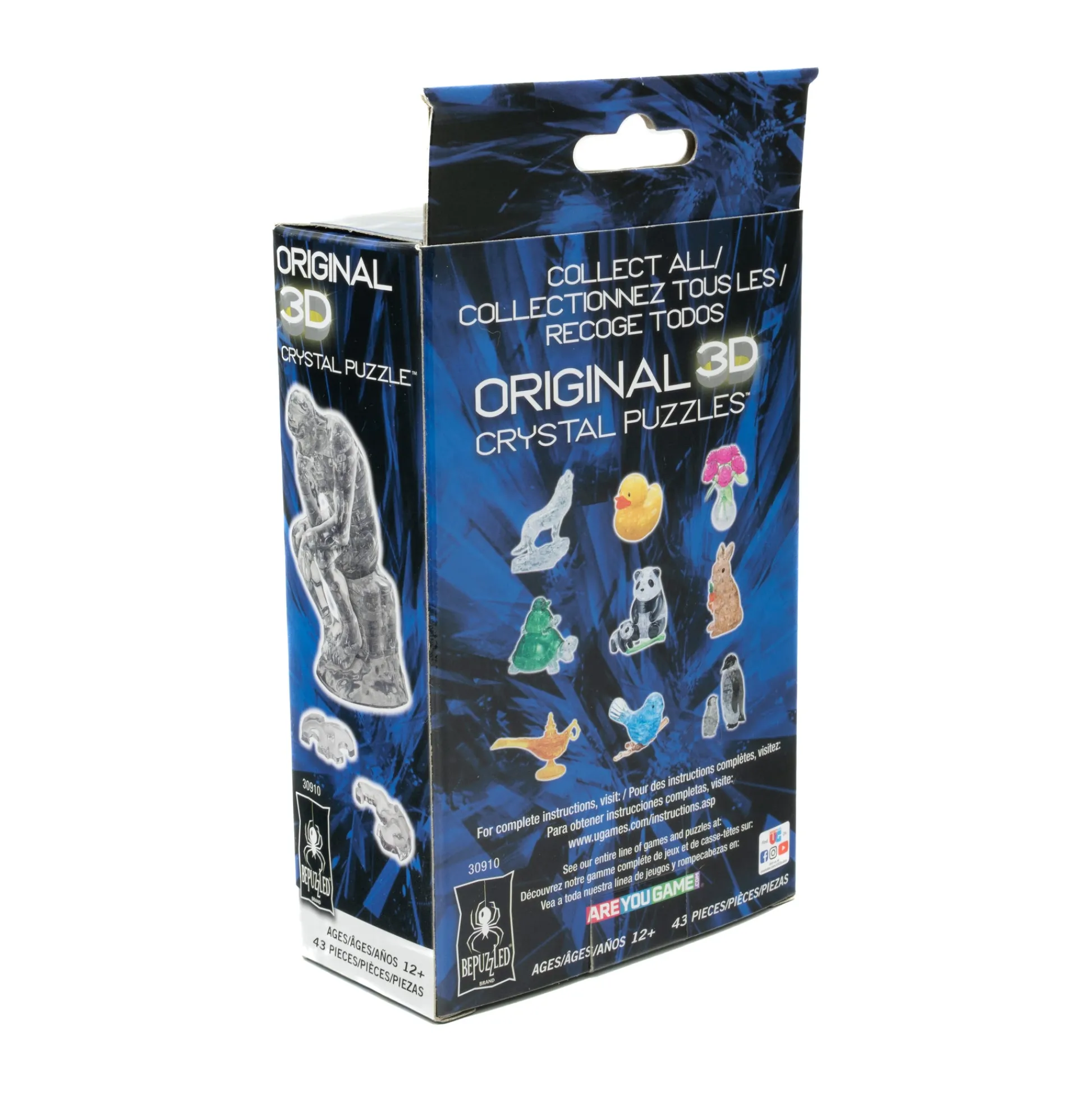 AreYouGame 3D Crystal Puzzle - The Thinker (Clear): 43 Pcs* Puzzles