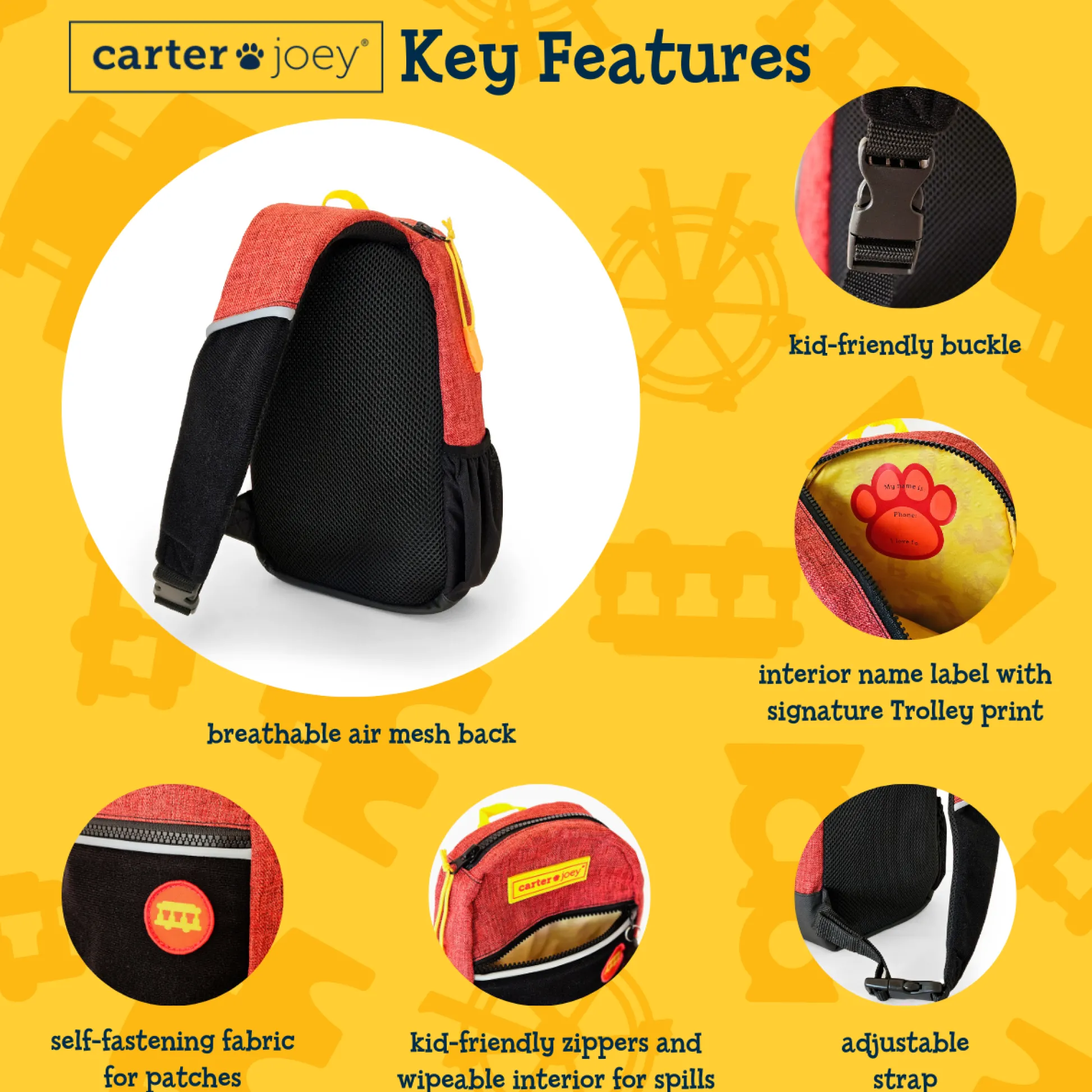 carter joey Daniel Tiger's Neighborhood x Cozy Explorer Sling Pack with Keychain* Preschool Education Toys & Activities