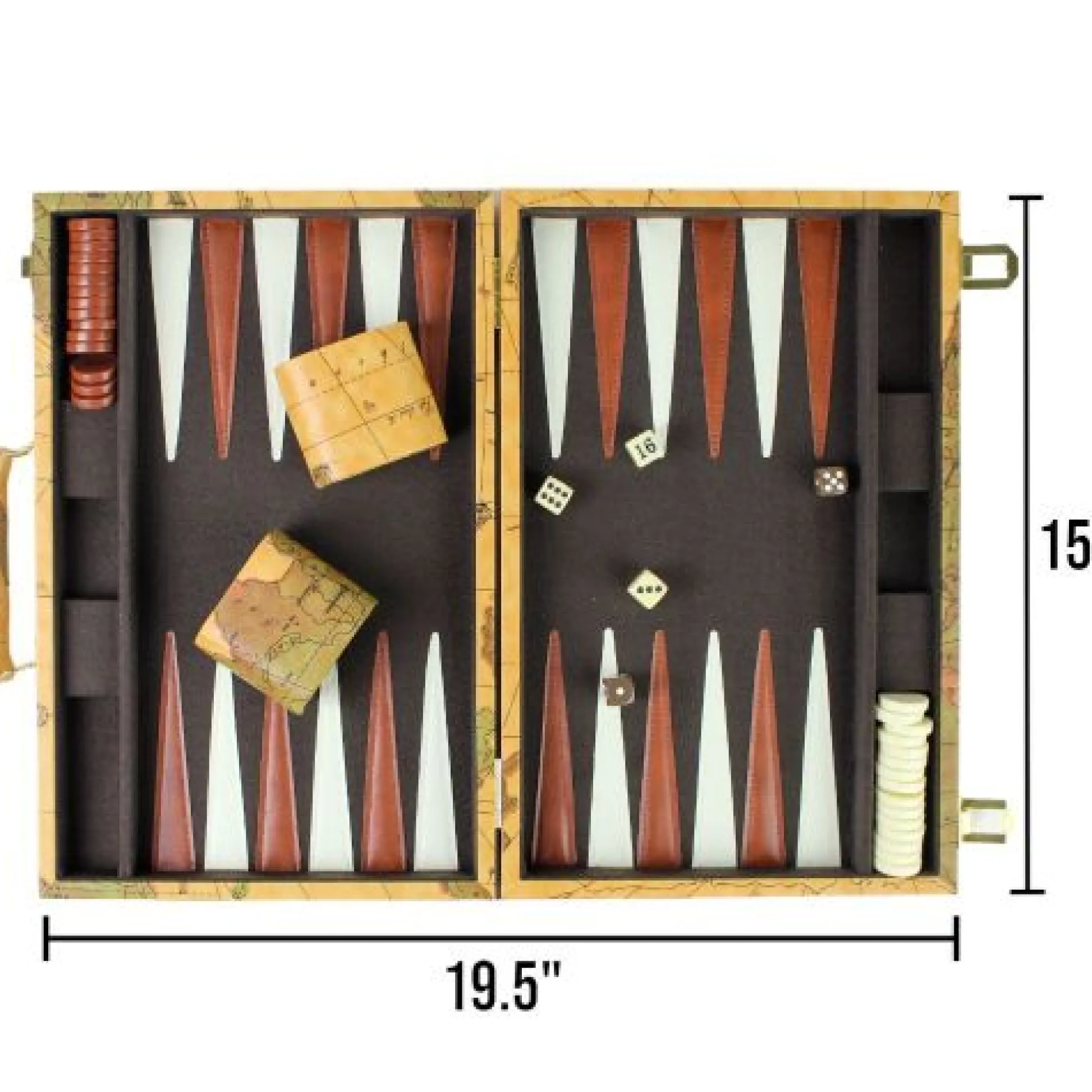Calendar Holdings, LLC Deluxe Antique Map Backgammon Attache Set by Go! Games* Role-Playing Games|Board Games