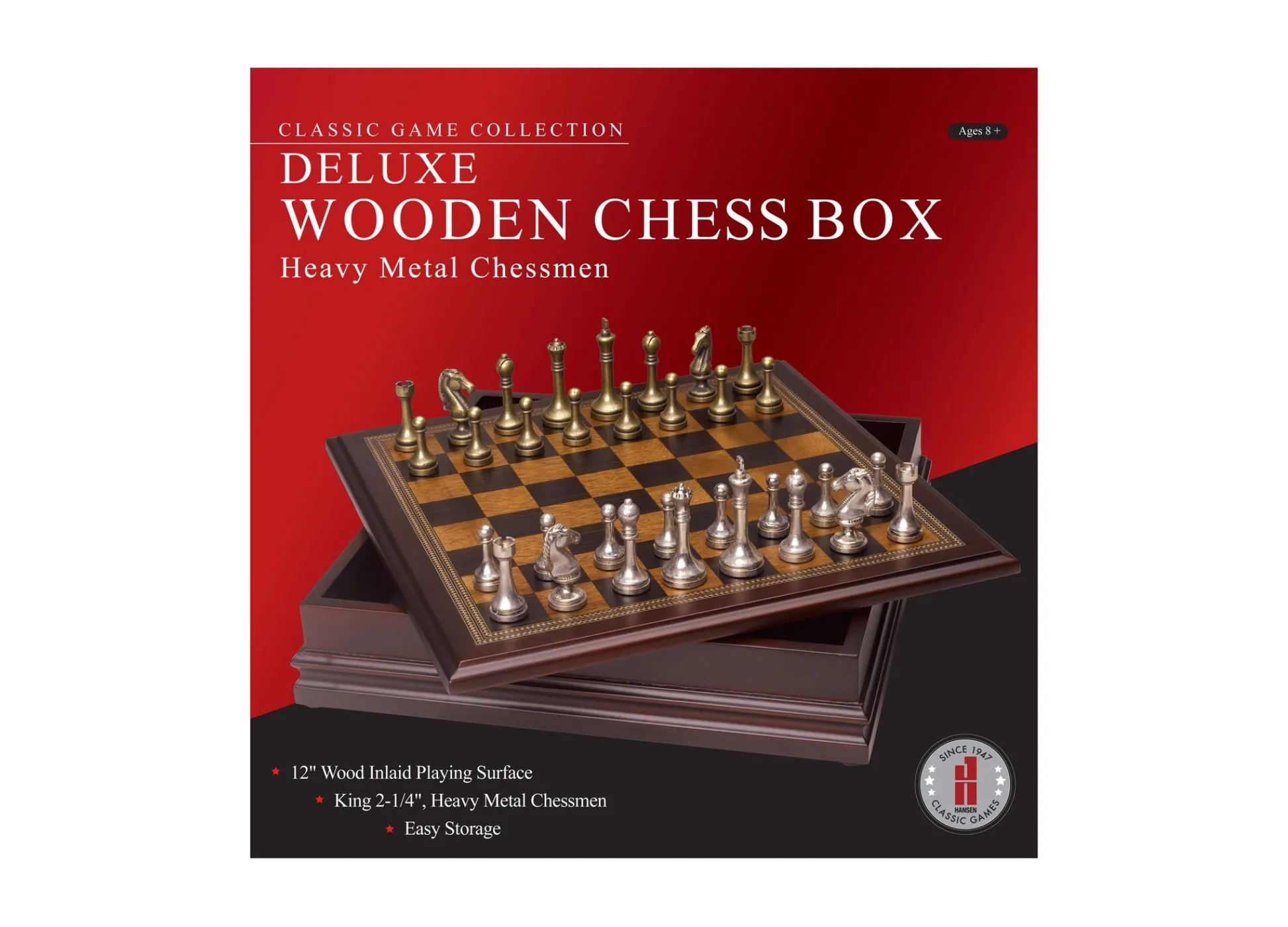 AreYouGame Deluxe Wooden Chess Set with Heavy Metal Chessmen and Storage Box* Board Games|Role-Playing Games