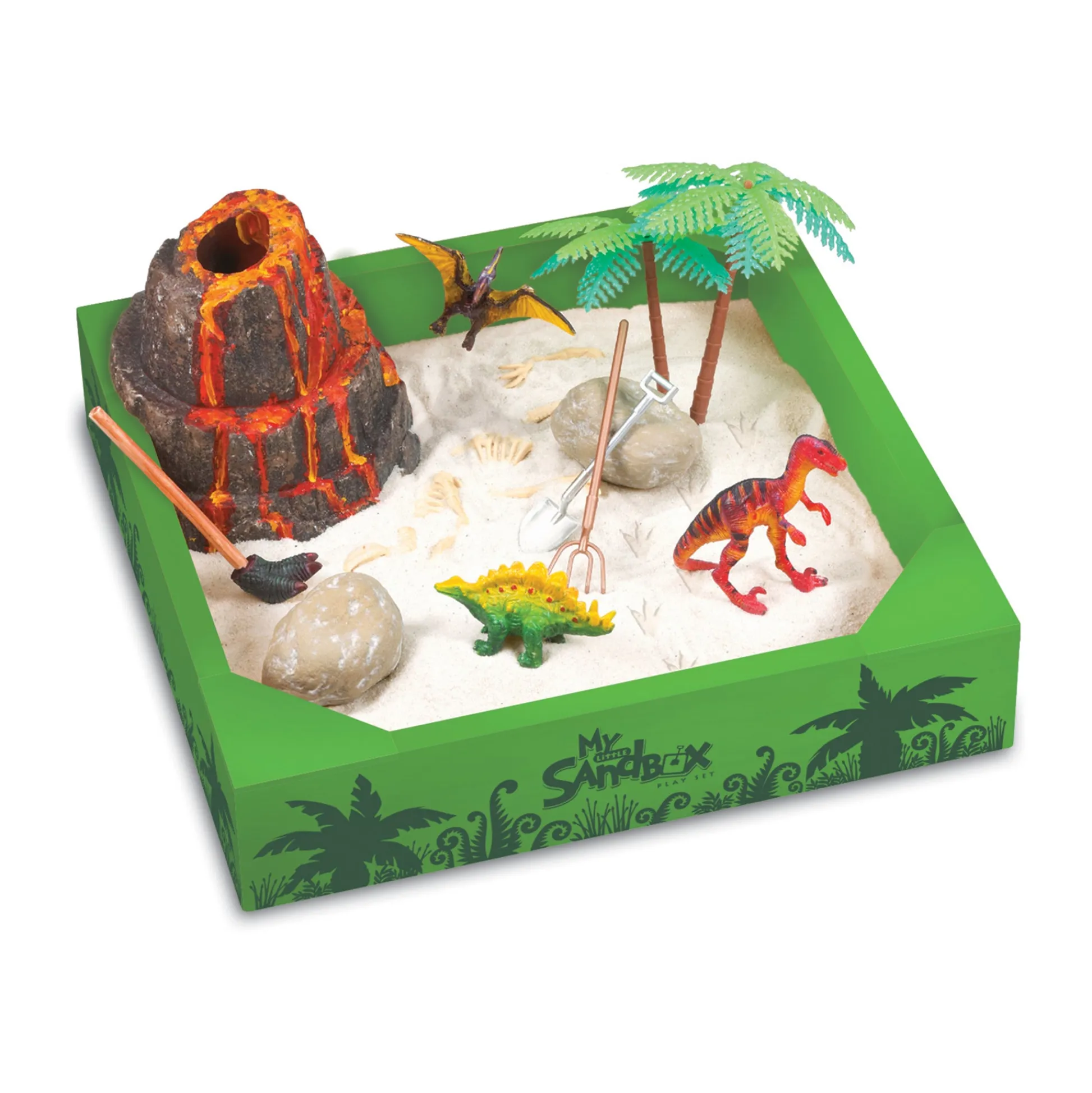 AreYouGame Dino Land - My Little Sandbox - Deluxe Tabletop Play Set* Animal Figures|Dress Up