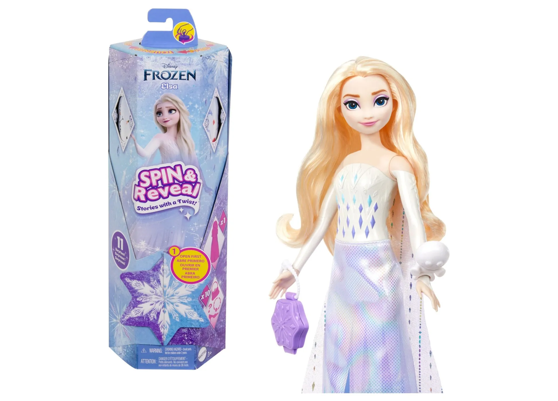 Macy's - Supplier Disney Frozen - Spin Reveal Elsa Fashion Doll with 11 Surprises* Fashion Dolls|Stuffed Animals & Plush Toys