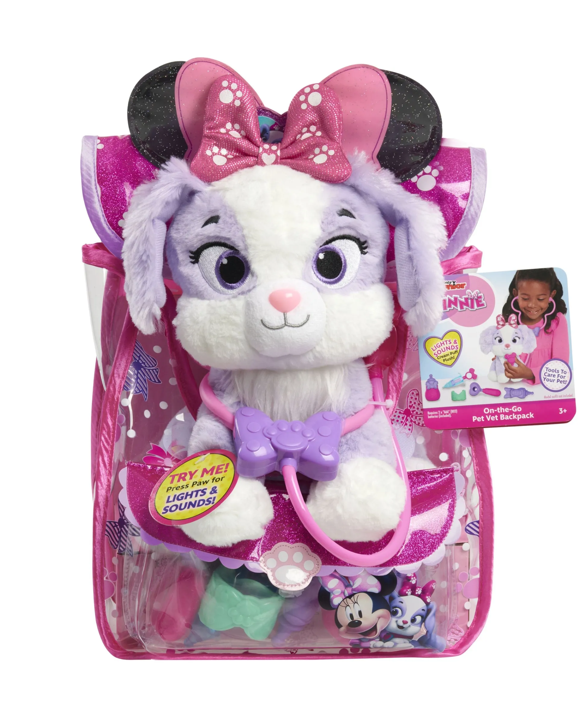 Macy's - Supplier Disney Junior Minnie Mouse On-the-Go Pet Vet Backpack Set with Interactive Plush* Dress Up & Accessories|Dress Up