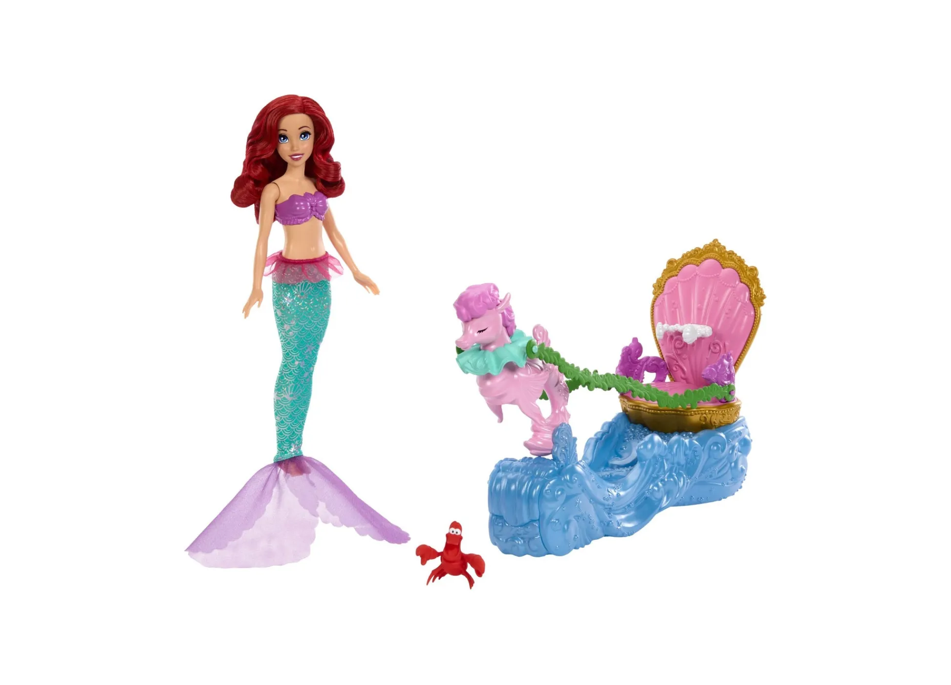 Macy's - Supplier Disney Princess Ariel's Rolling Chariot with Mermaid Fashion Doll* Fashion Dolls|Stuffed Animals & Plush Toys