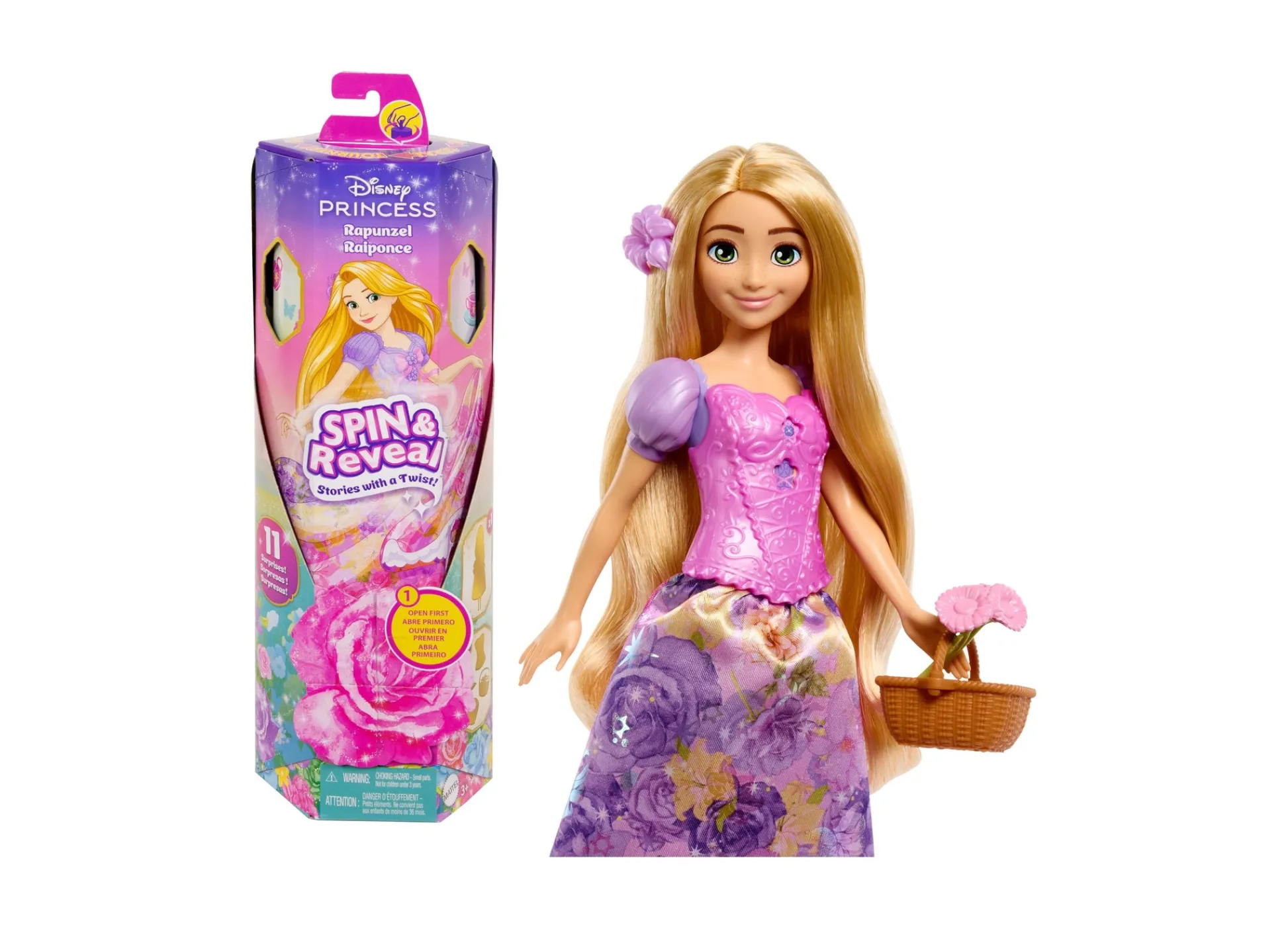 Macy's - Supplier Disney Princess Spin Reveal Rapunzel Fashion Doll with 11 Surprises* Fashion Dolls|Stuffed Animals & Plush Toys