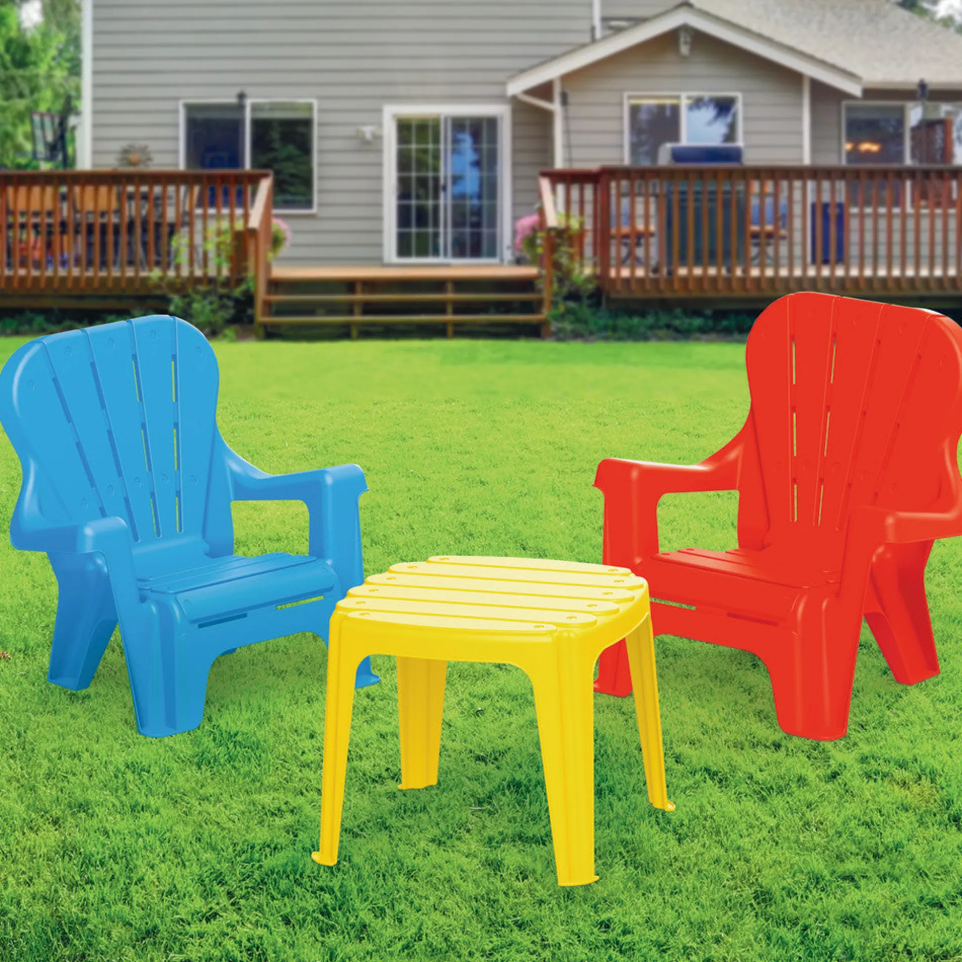 Flat River Group Dolu Toys - Ergonomic Children's Plastic Table and Chair Set* Preschool Education Toys & Activities|Preschool Building Sets & Blocks