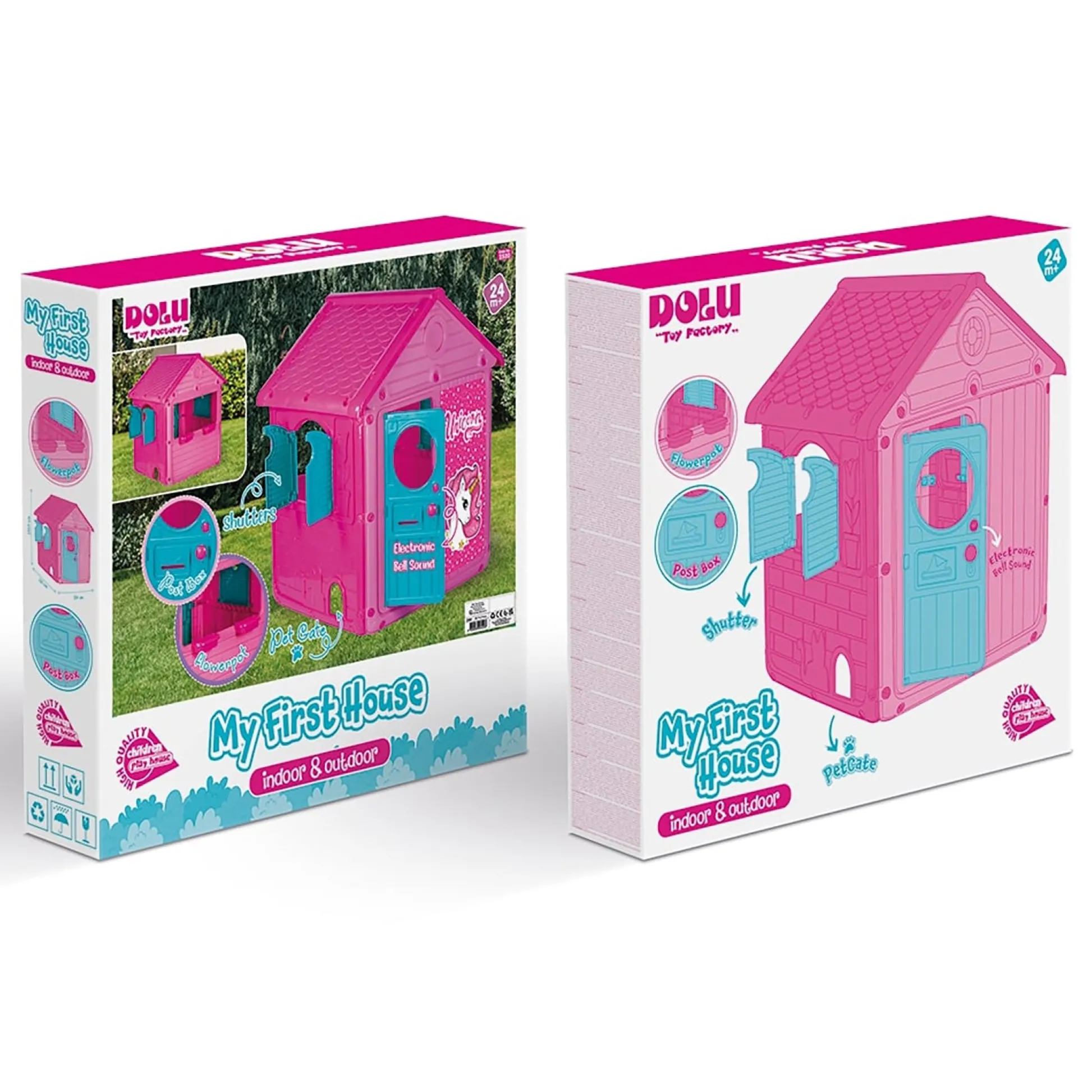 Flat River Group Dolu Toys My First House: Unicorn Playhouse - Pink* Tents, Tunnels & Playhouses|Dress Up