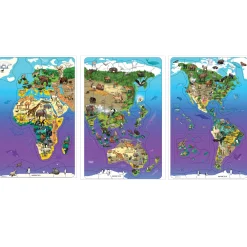 Educators Resource Dowling Magnets Animal Magnetism Magnetic Wildlife Map Puzzle Bundle - Set of 3* Puzzles