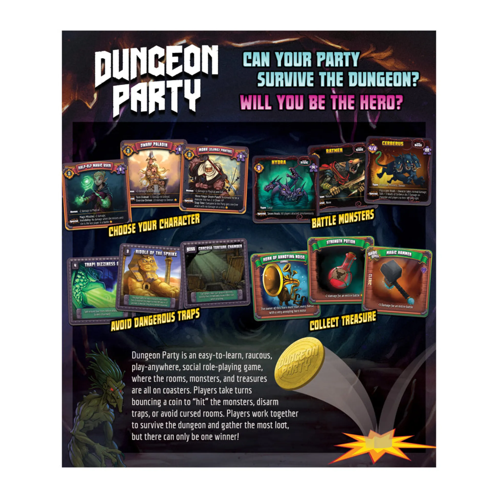AreYouGame Dungeon Party Premium Edition Strategic Board Game* Board Games|Role-Playing Games
