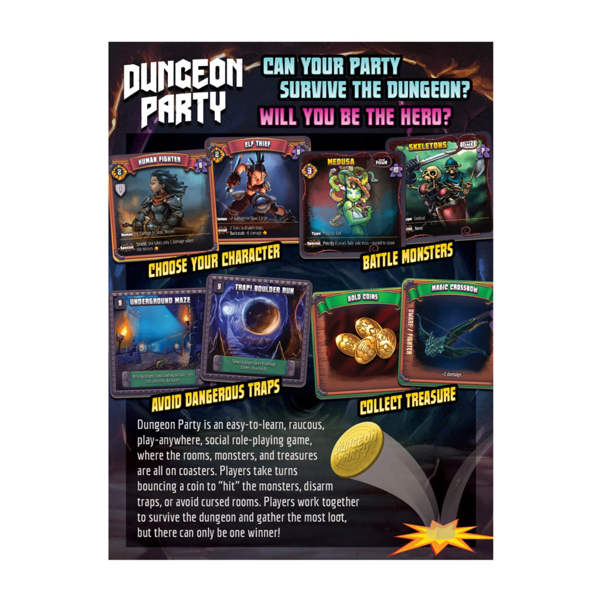 AreYouGame Dungeon Party Starter Set - Social Role-Playing Coaster Game* Board Games|Role-Playing Games