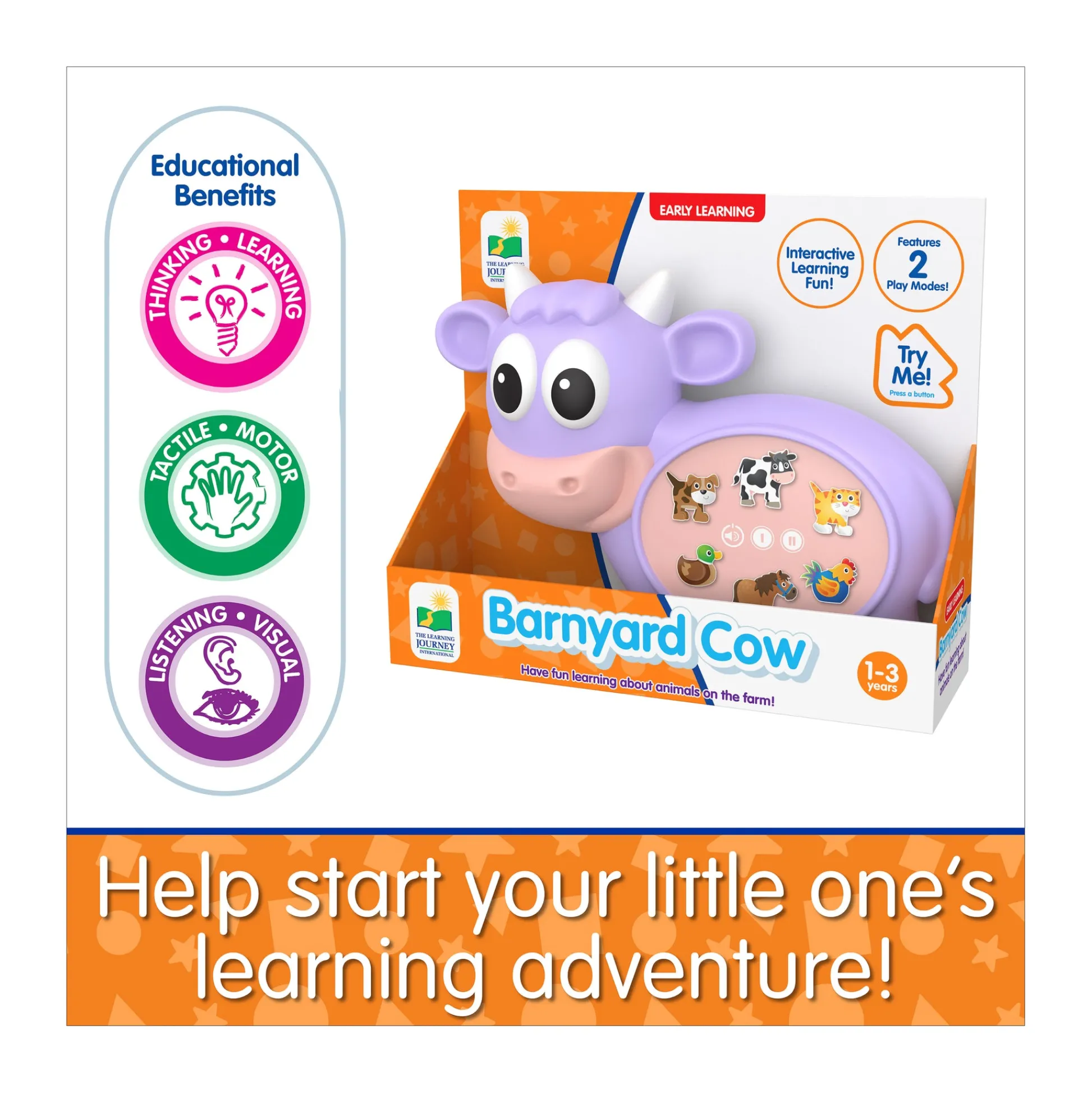AreYouGame Early Learning - Barnyard Cow Interactive Learning Toy* Preschool Education Toys & Activities