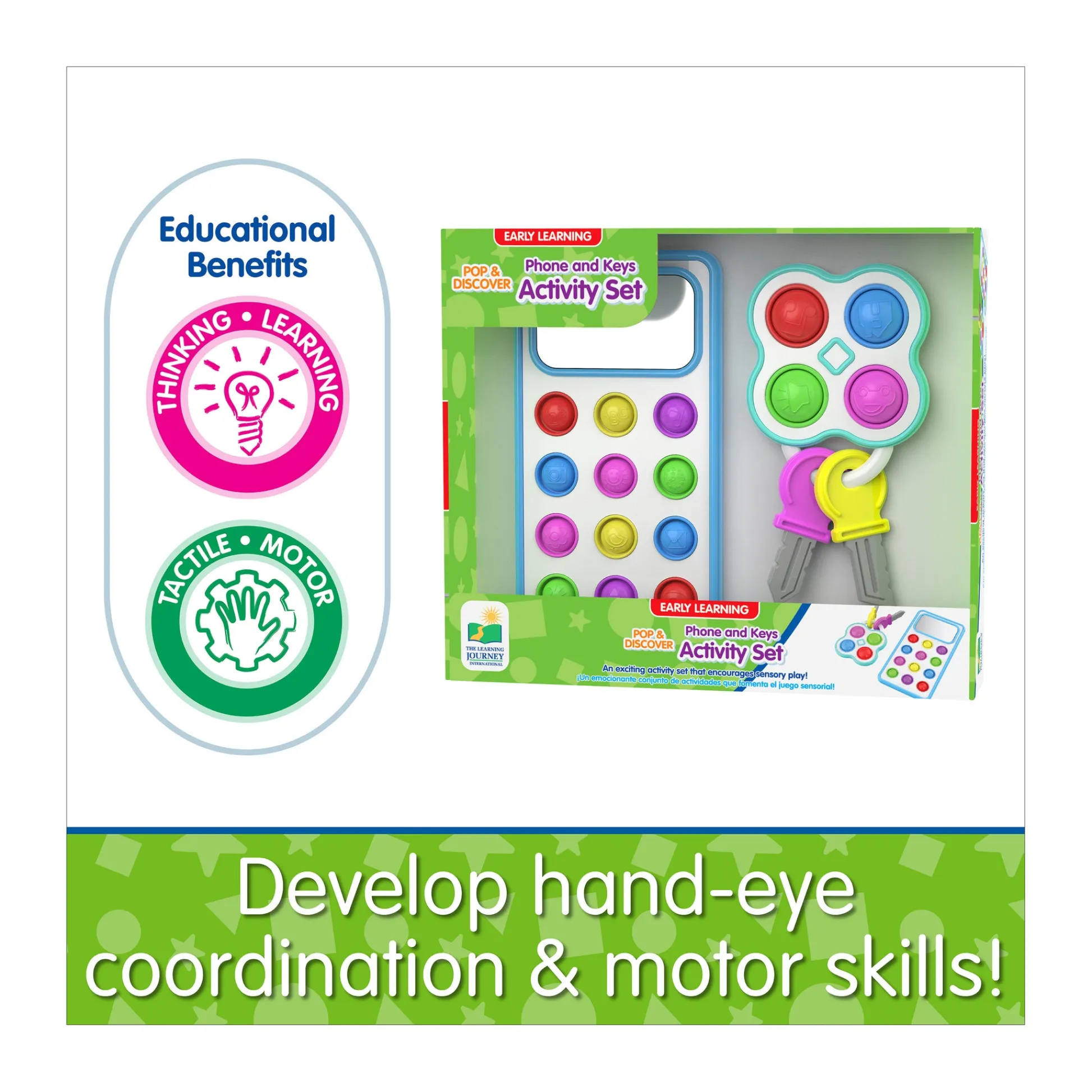 AreYouGame Early Learning Pop & Discover Phone and Keys Activity Set* Preschool Education Toys & Activities