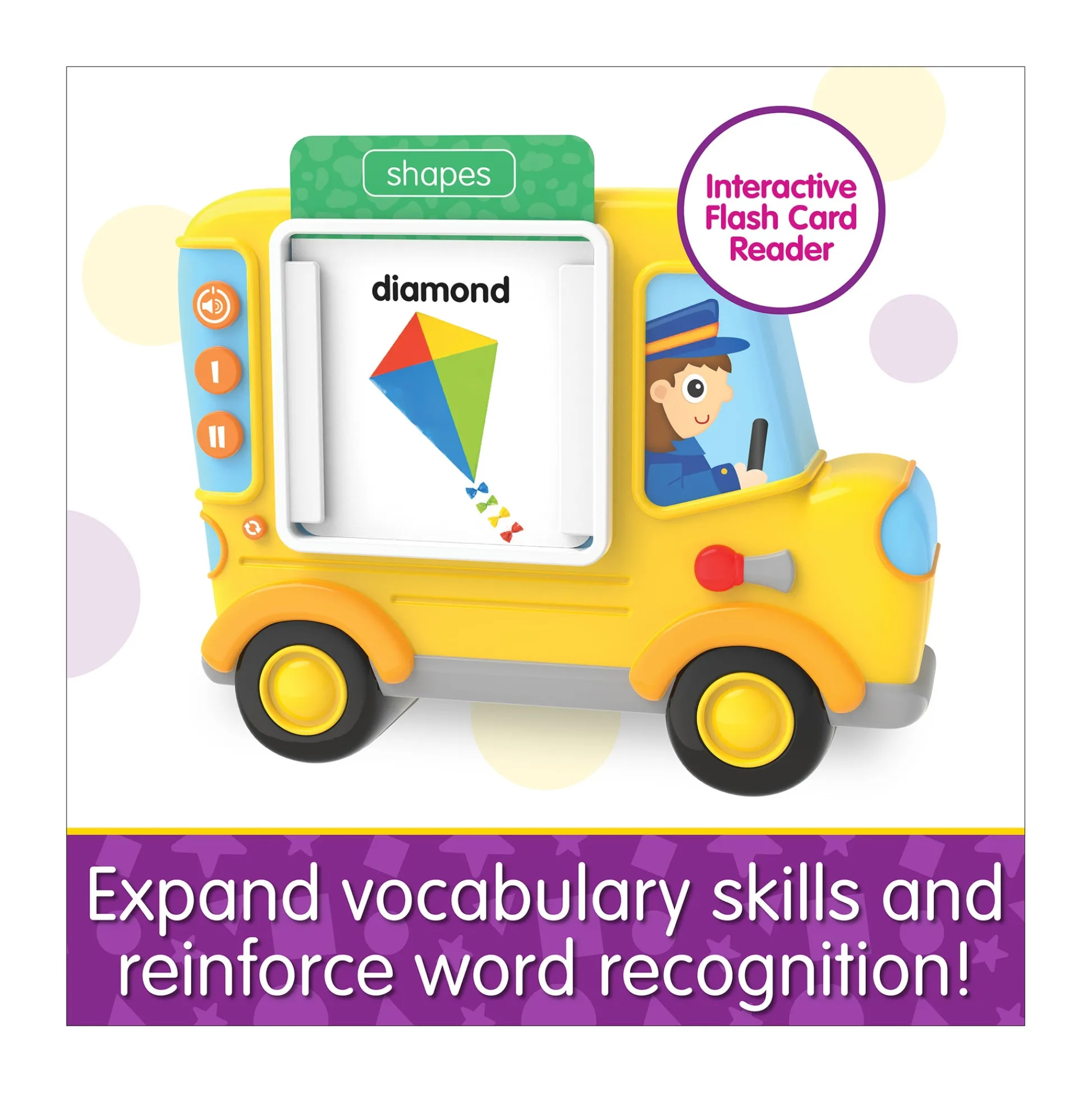 AreYouGame Early Learning Talk & Teach Bus Interactive Flash Card Reader* Preschool Education Toys & Activities