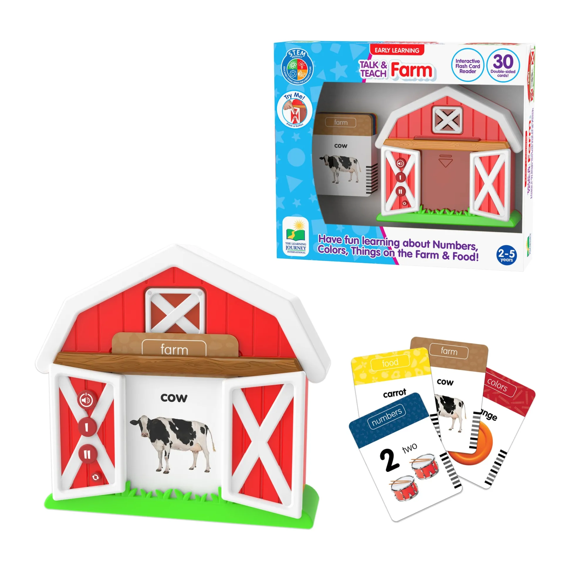 AreYouGame Early Learning Talk & Teach Farm Interactive Flash Card Reader* Preschool Education Toys & Activities