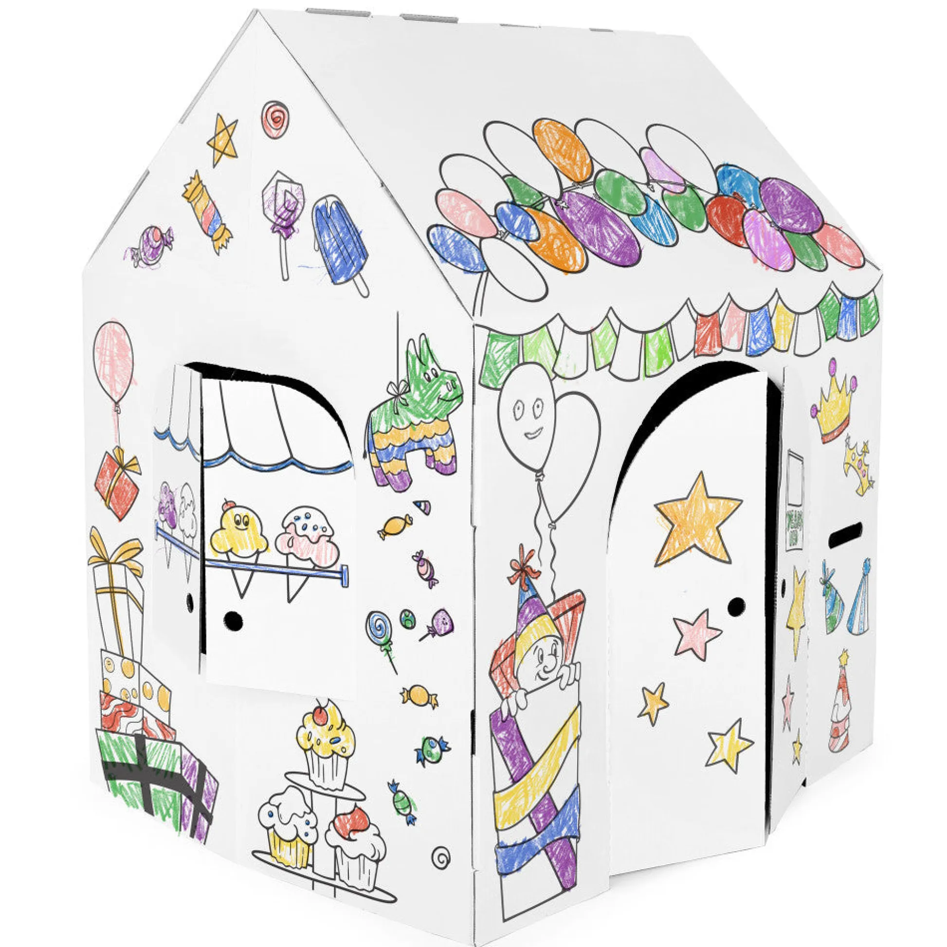 Flat River Group Easy Playhouse Birthday Art & Craft Cardboard Fort for Kids* Crafts & Activities