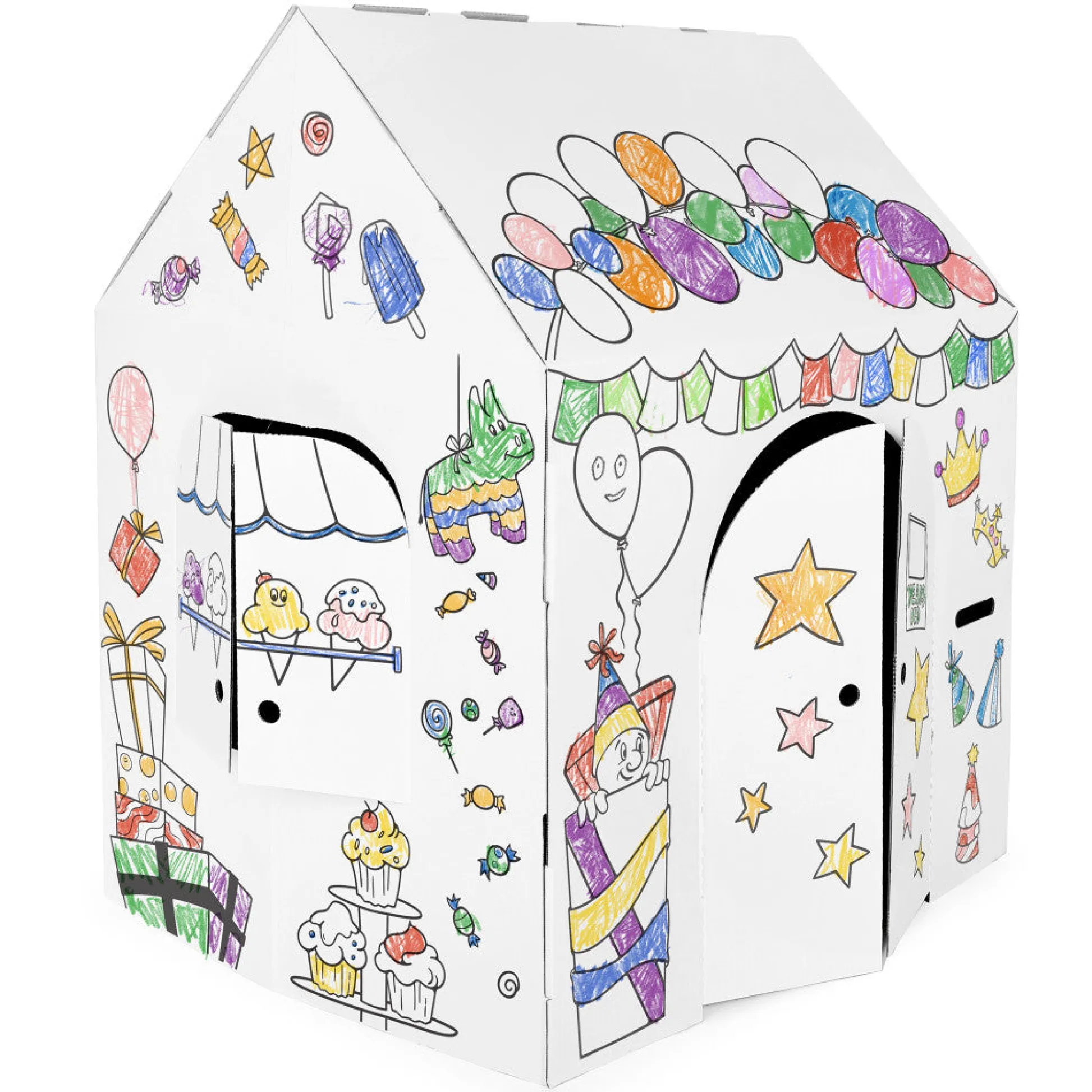 Flat River Group Easy Playhouse Birthday Art & Craft Cardboard Fort for Kids* Crafts & Activities