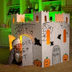 Flat River Group Easy Playhouse Blank Castle - Creative Cardboard Fort for Coloring and Personalization, Indoor & Outdoor Play, Made in USA, Ages 3+* Tents, Tunnels & Playhouses|Dress Up
