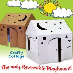 Flat River Group Easy Playhouse Blank Crafty Cottage - Creative Cardboard Playhouse* Tents, Tunnels & Playhouses|Dress Up