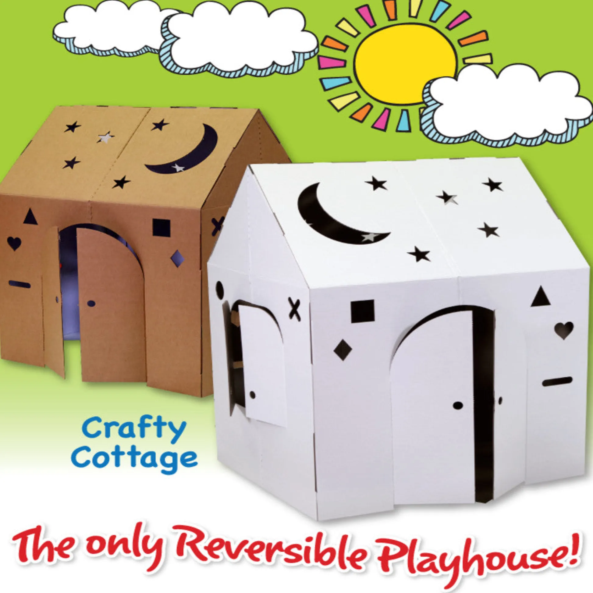 Flat River Group Easy Playhouse Blank Crafty Cottage - Creative Cardboard Playhouse* Tents, Tunnels & Playhouses|Dress Up