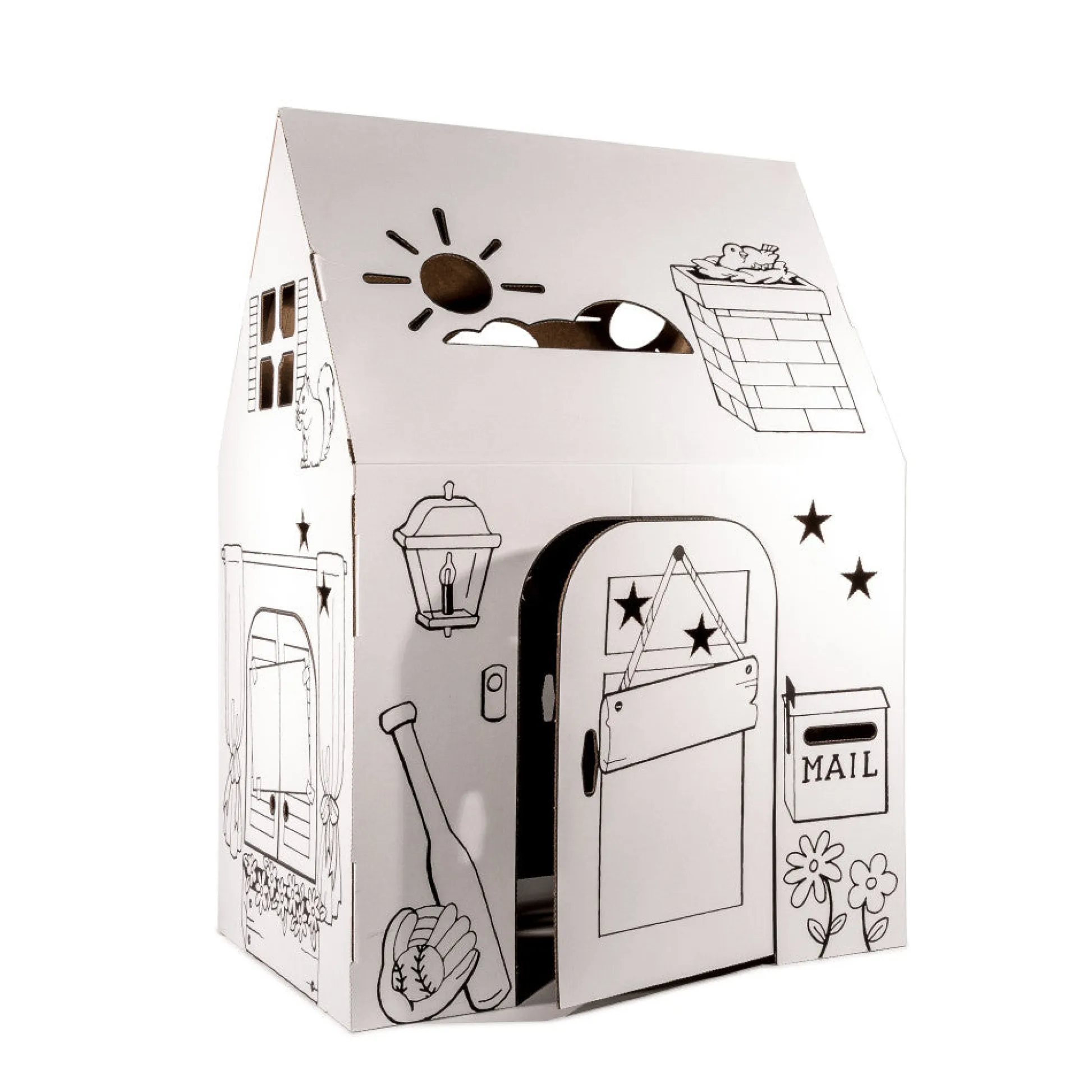 Flat River Group Easy Playhouse Clubhouse - Creative Cardboard Fort for Kids, Made in USA* Tents, Tunnels & Playhouses|Dress Up