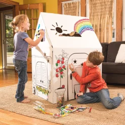 Flat River Group Easy Playhouse Clubhouse - Creative Cardboard Fort for Kids, Made in USA* Tents, Tunnels & Playhouses|Dress Up